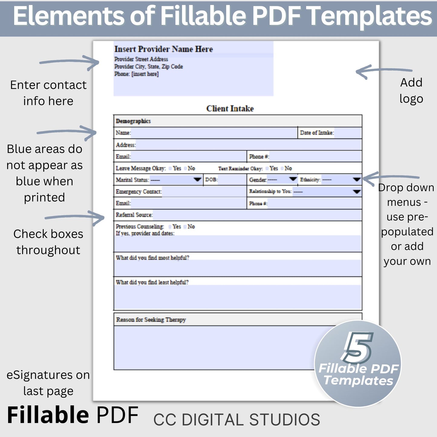 Counseling Forms & Policy Consents Bundle, Therapy Notes for Private Practice, Therapist Office Policies and Consents, PDF and WORD Docs. 18 essential forms, progress notes, treatment plans, biopsychosocial assessments, and client intake forms.