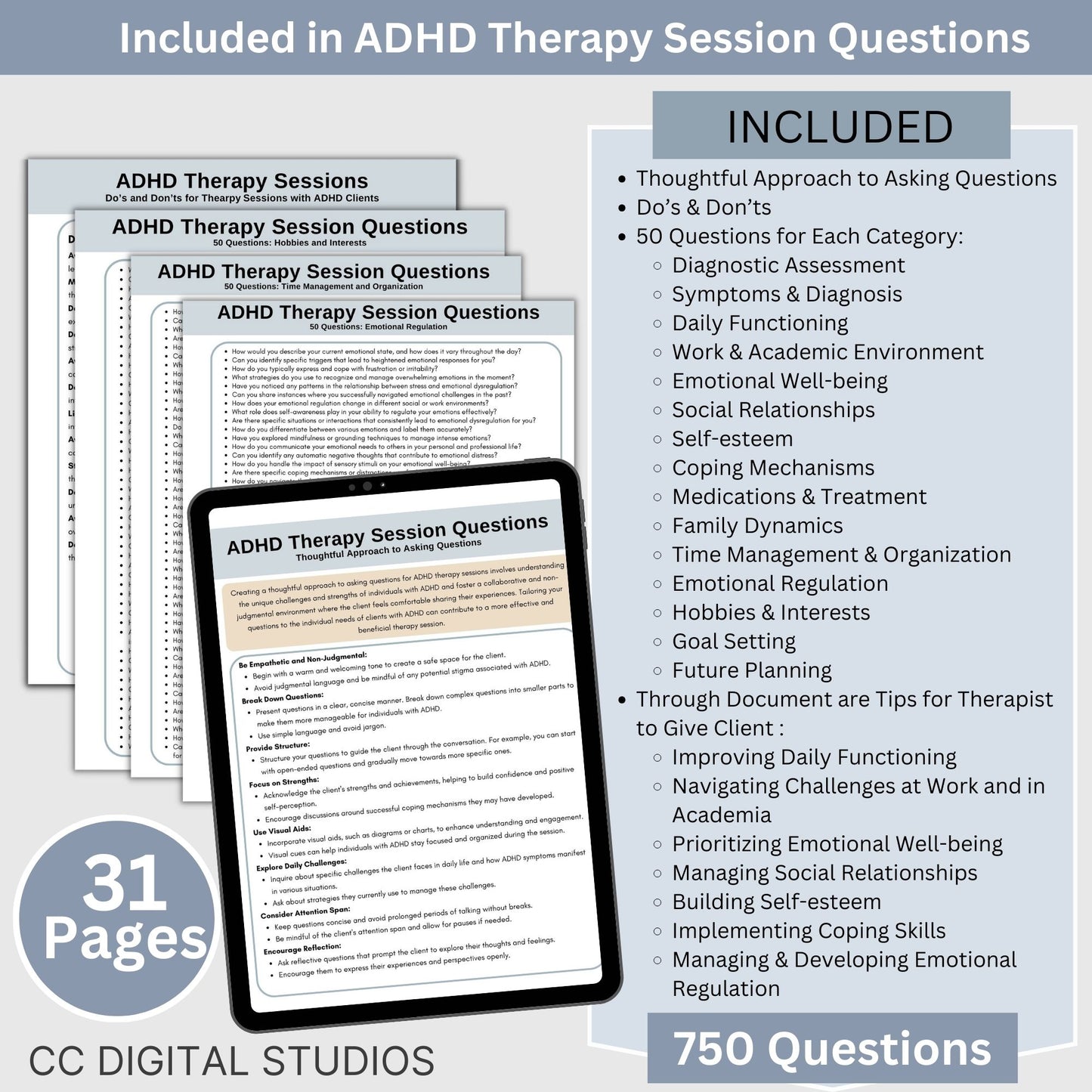 Therapy Questions Bundle: 6,155 Cheat Sheets for Enhanced Therapy Sessions