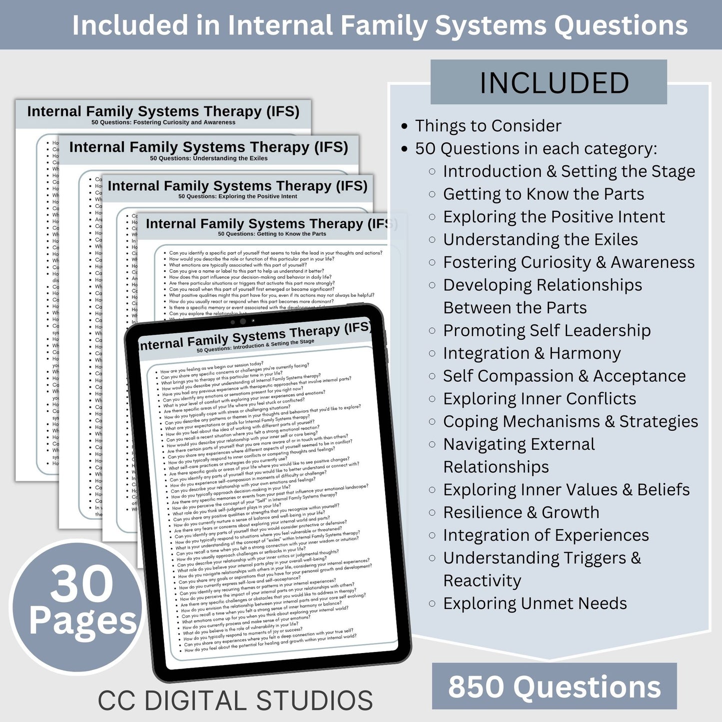 Therapy Questions Bundle: 6,155 Cheat Sheets for Enhanced Therapy Sessions