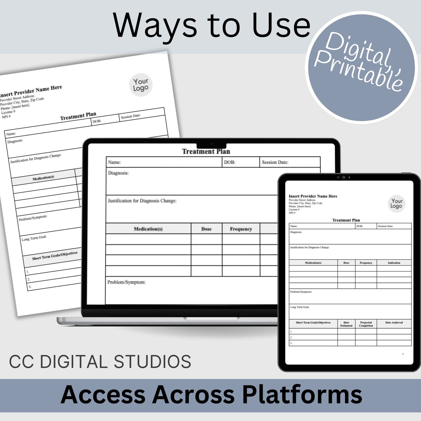 Treatment Plan Template, a fully editable Google Doc designed to optimize your private practice or counseling office. This form empowers therapists to streamline their documentation process with efficient therapy notes.