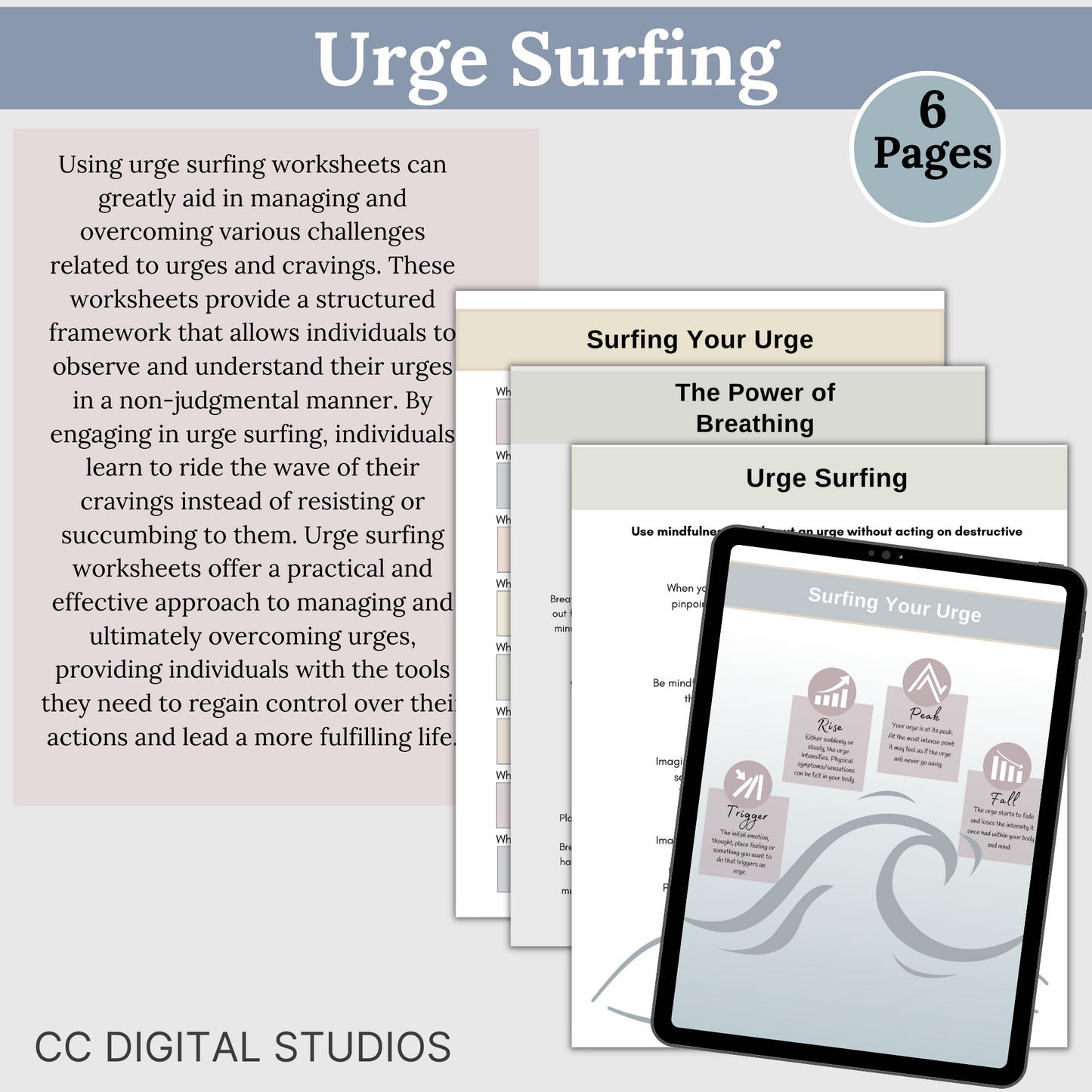 Embark on a transformative journey of addiction recovery with our specialized CBT worksheets, focusing on urge surfing and rooted in DBT principles. Navigate cravings skillfully, fostering emotional regulation and relapse
