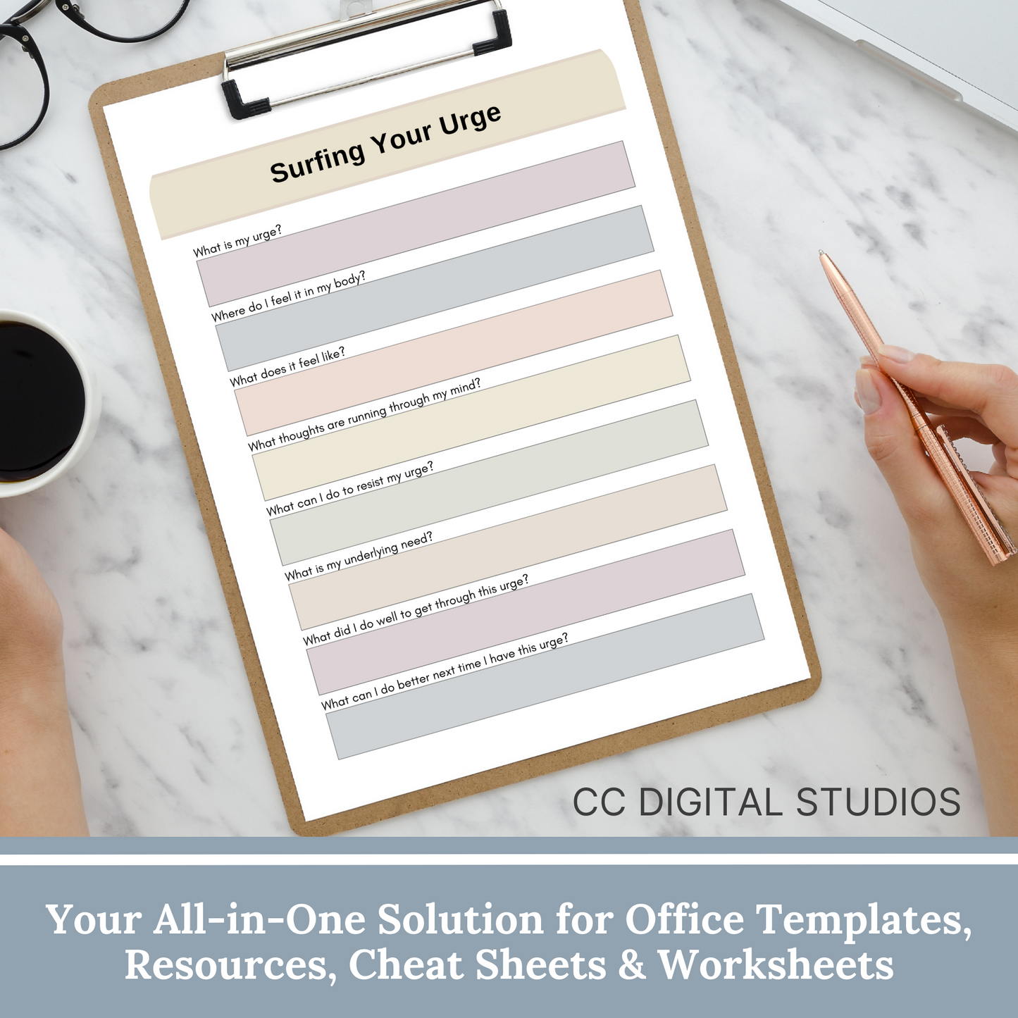 Embark on a transformative journey of addiction recovery with our specialized CBT worksheets, focusing on urge surfing and rooted in DBT principles. Navigate cravings skillfully, fostering emotional regulation and relapse