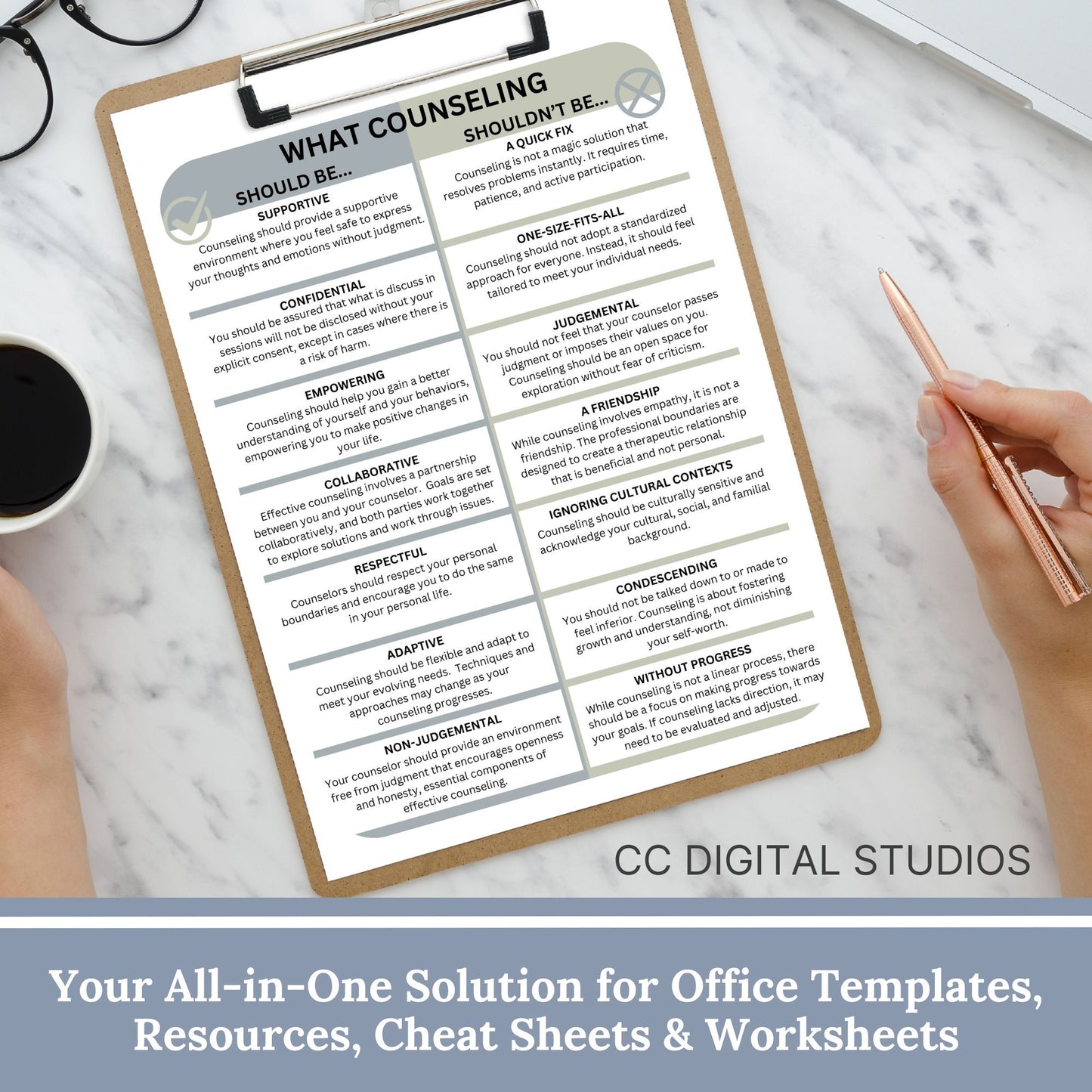 What Counseling Should be handout, perfect for anyone invested in mental well-being. therapist office, psychologist print, counseling, therapy resources, therapy tools, psychology, counseling