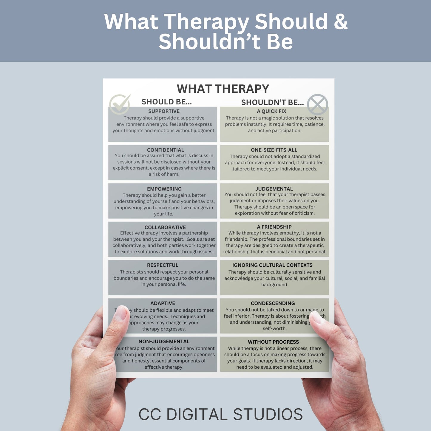 What Therapy Should be handout, perfect for anyone invested in mental well-being. therapist office, psychologist print, counseling, therapy resources, therapy tools, psychology, counseling