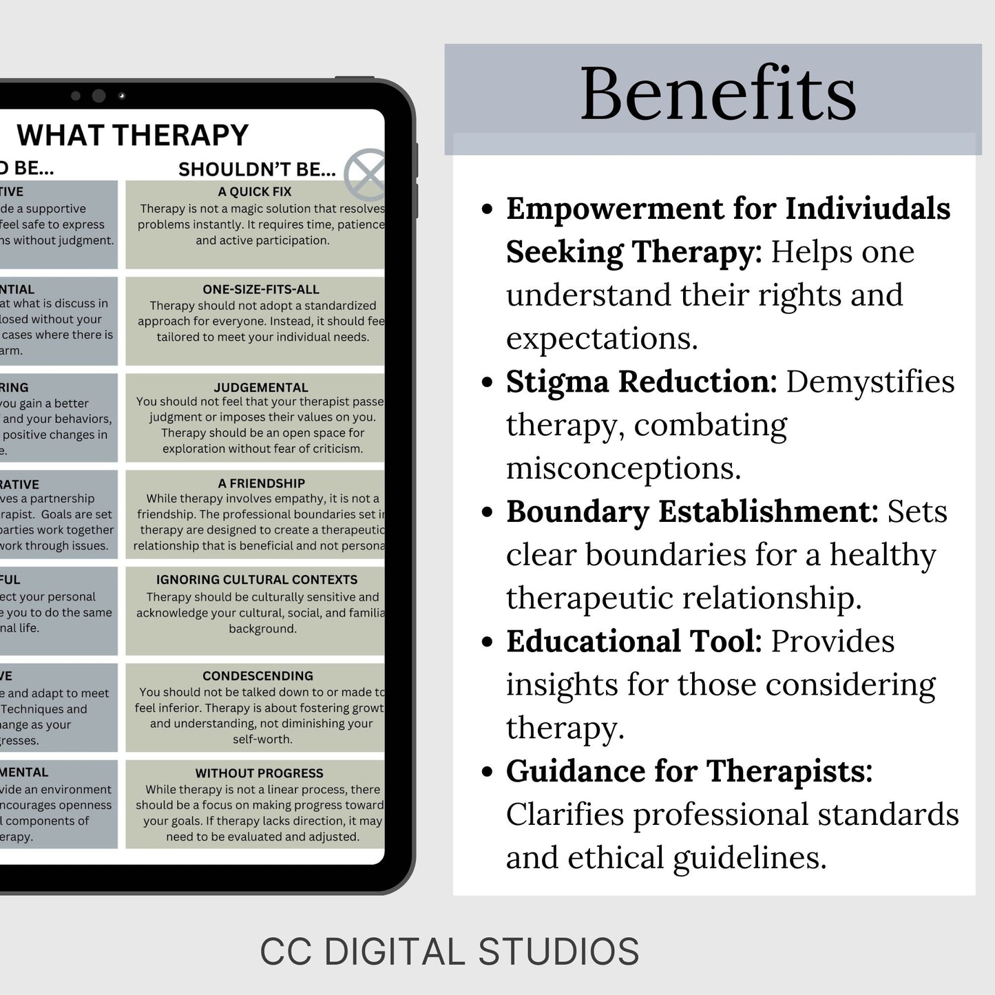 What Therapy Should be handout, perfect for anyone invested in mental well-being. therapist office, psychologist print, counseling, therapy resources, therapy tools, psychology, counseling