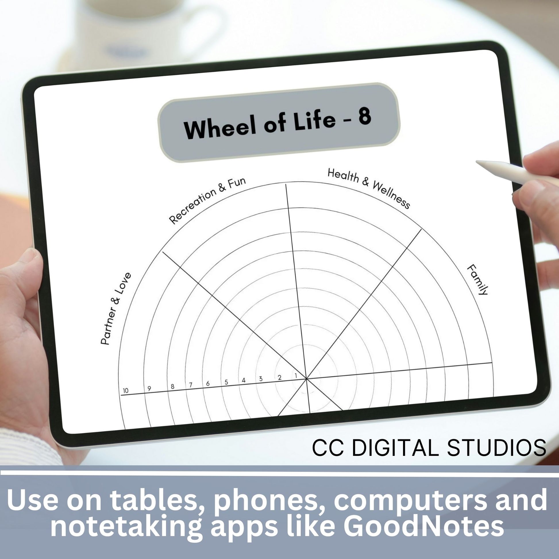 Wheel of Life Balance therapy worksheets, perfect for life coaches, therapists, school counselors and anyone seeking self-improvement. This set includes both pre-filled and blank wheels, alongside supportive worksheets for in-depth self-reflection.