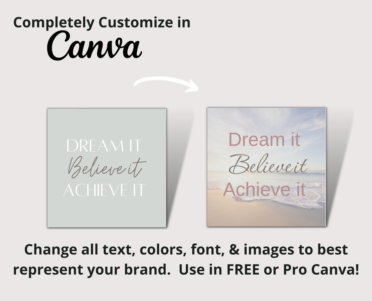 Positive Mindset Quotes for Instagram: 50 Canva Post Templates