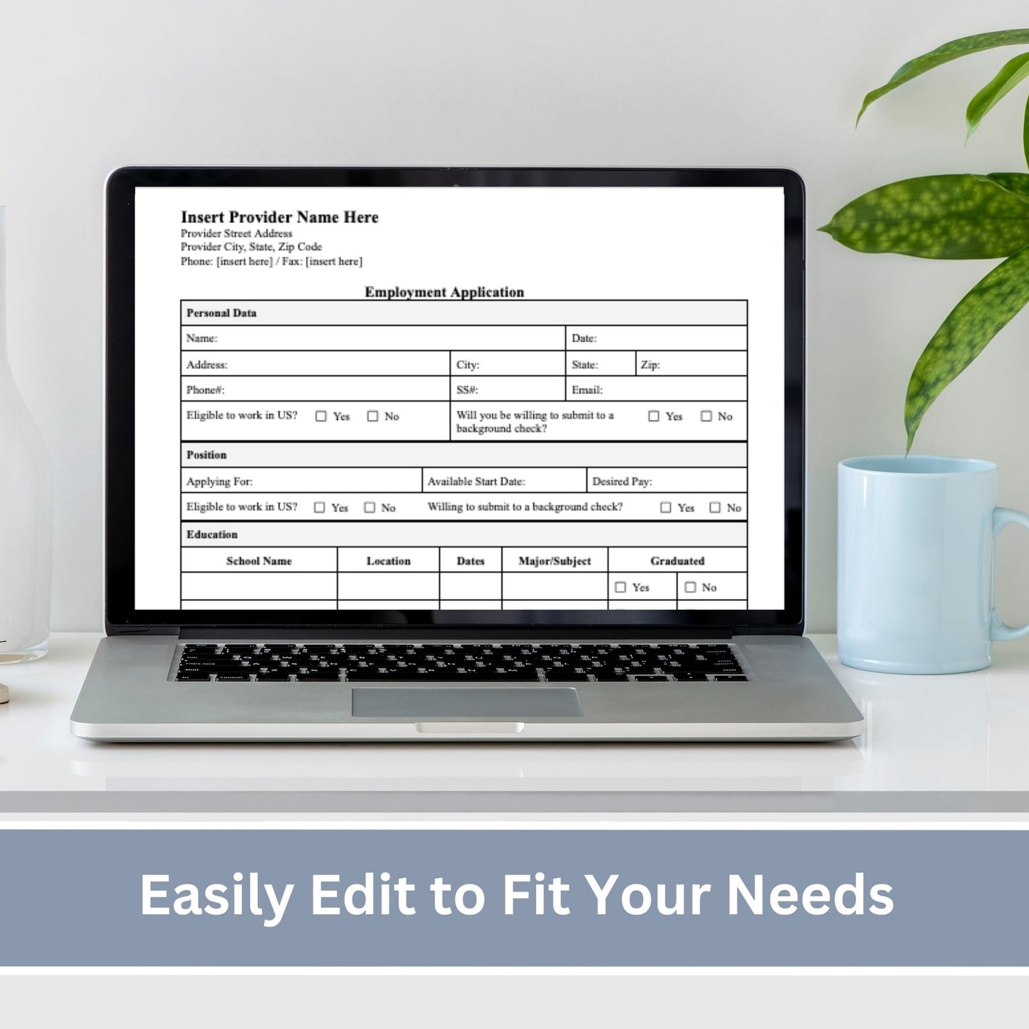 Employee Application Template - Google Doc