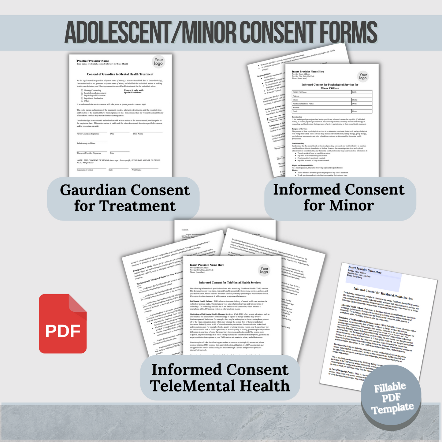 Adolescent Therapy Forms Bundle for Mental Health Professionals: Essential Tools