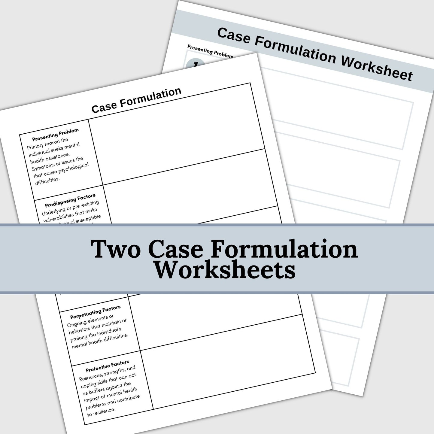 Our Case Formulation Information and Worksheets are here to empower you with the 5 Ps framework – a powerful tool for gaining deeper insights into your clients mental health concerns.