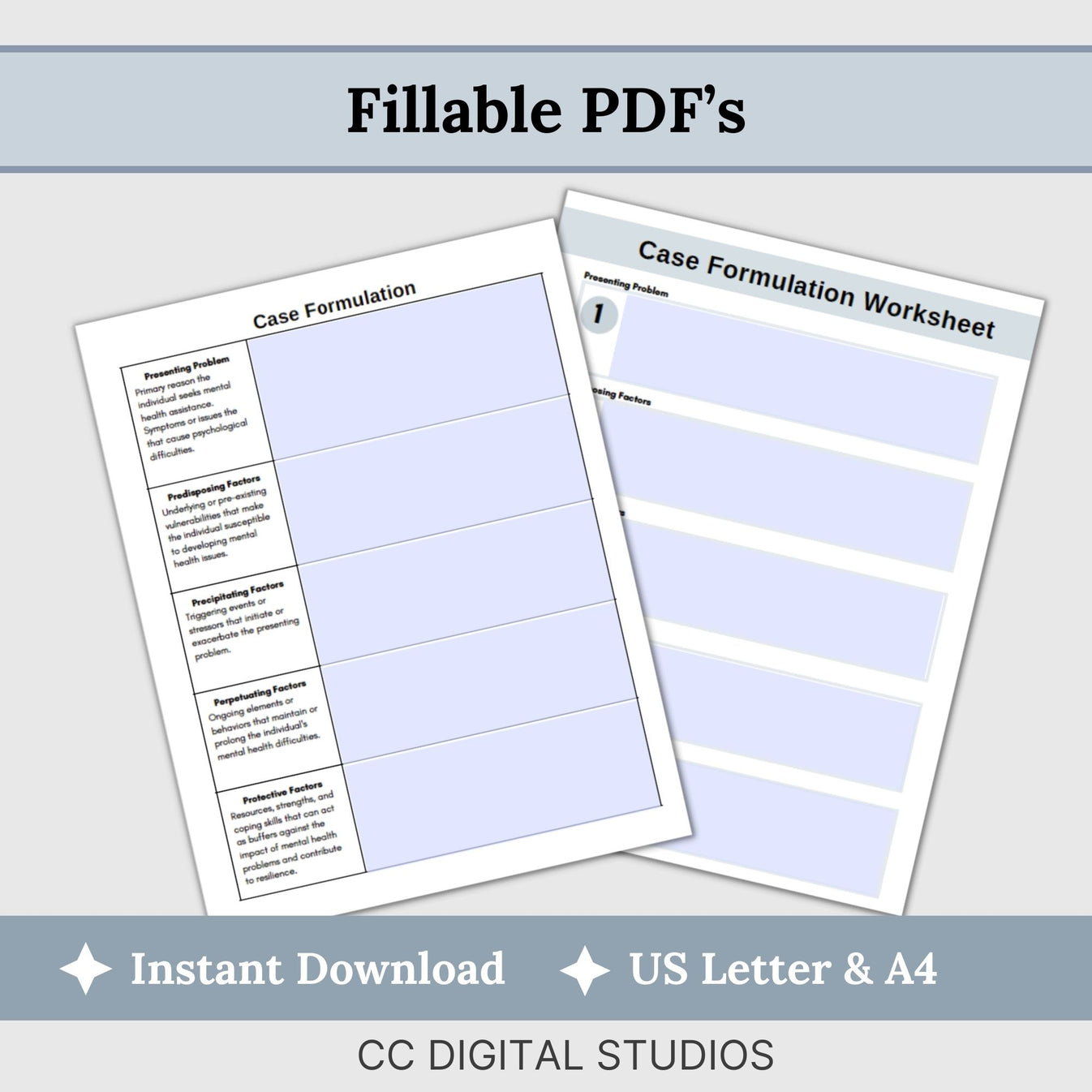 Case Formulation Template, 5 P's of Case Formulation Worksheets, Clien ...