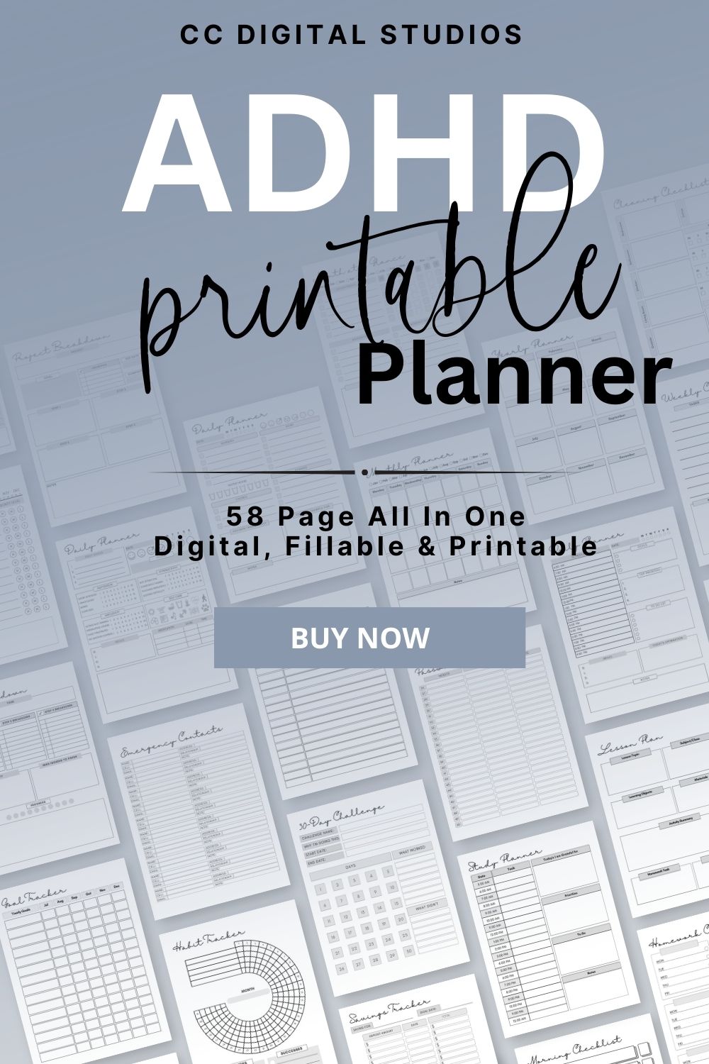 ADHD digital planner, ADHD Planner Printable, adhd Productivity Planner, adhd life planner adhd journal, adhd student planner, adhd workbook, digital planner, printable, GoodNotes Planner, GoodNotes Pages