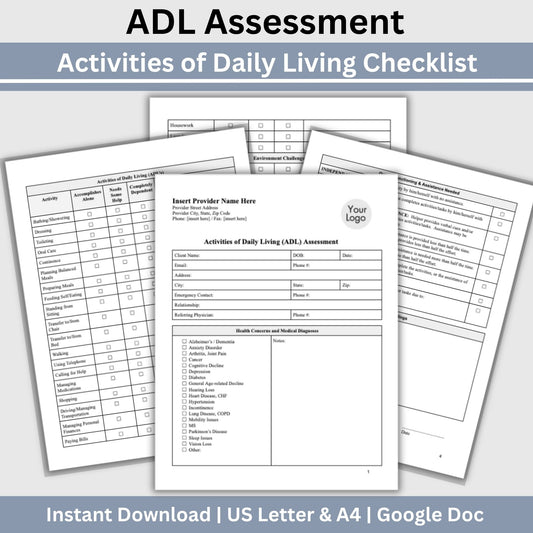 Activities of Daily Living Report Sheet - Google Doc