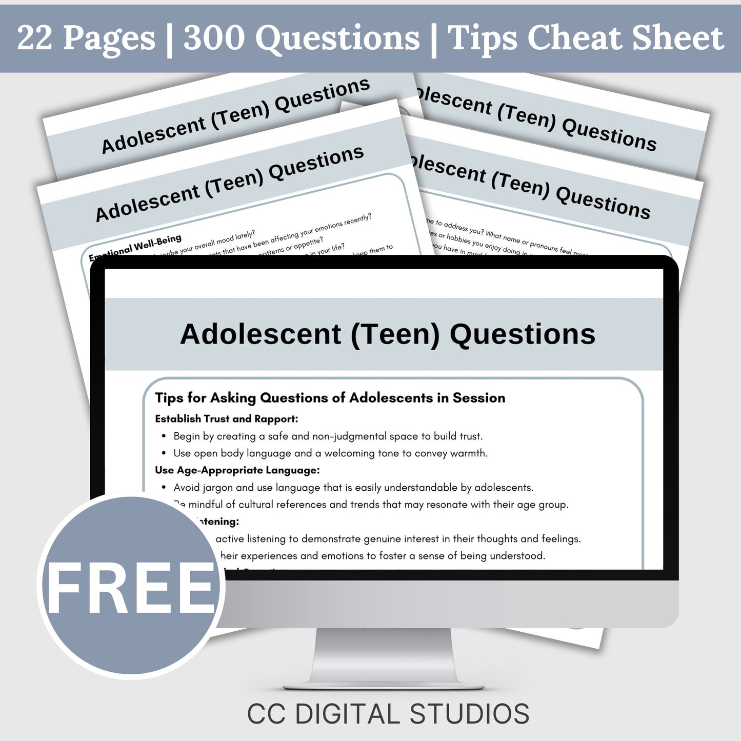 Adolescent Teen Therapy Bundle, specifically designed for mental health professionals working with adolescents. Teen Therapy Bundle, Adolescent Biopsycosocial Assessment, Therapy Intake Form, Therapy Consents & Policies, Free Teen Therapy Questions