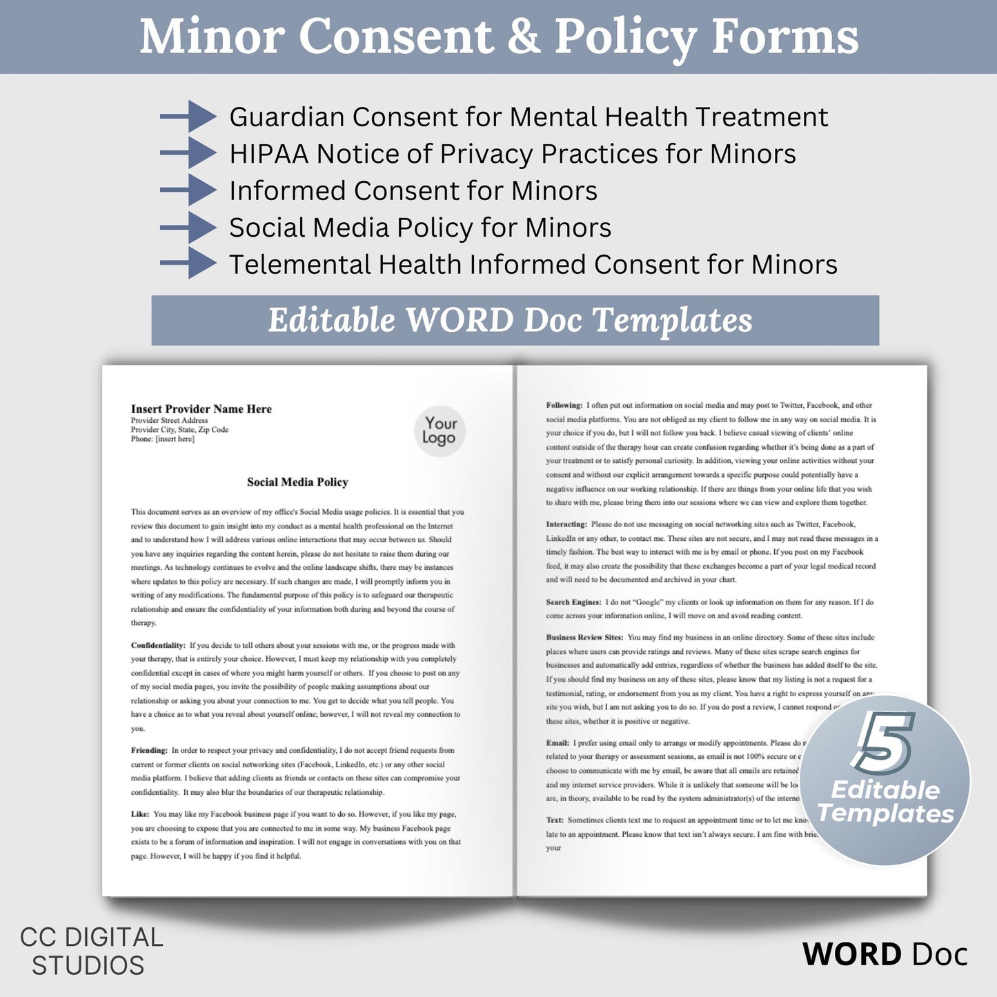 Adolescent Teen Therapy Bundle, specifically designed for mental health professionals working with adolescents. Teen Therapy Bundle, Adolescent Biopsycosocial Assessment, Therapy Intake Form, Therapy Consents & Policies, Free Teen Therapy Questions