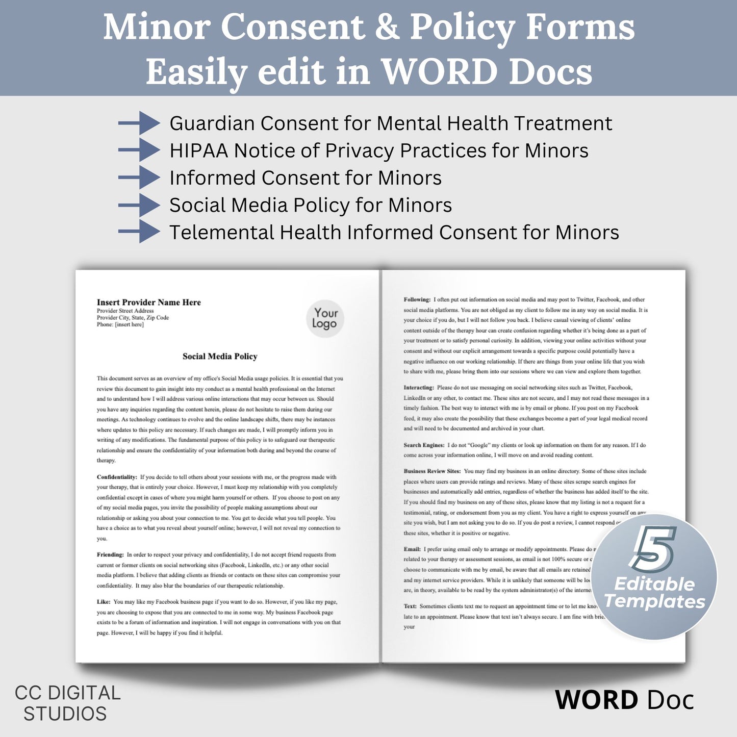 Adolescent Teen Therapy Bundle, specifically designed for mental health professionals working with adolescents. Teen Therapy Bundle, Adolescent Biopsycosocial Assessment, Therapy Intake Form, Therapy Consents & Policies, Free Teen Therapy Questions