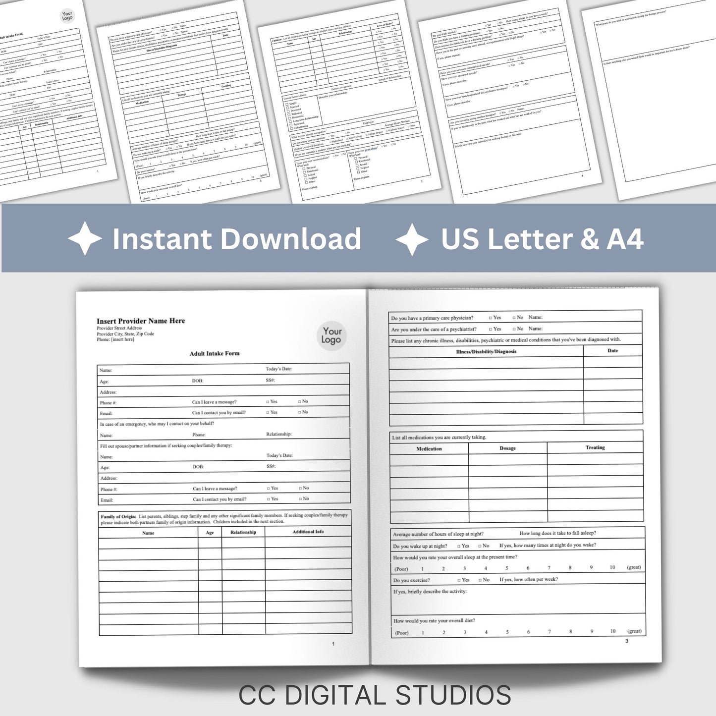 Adult Client Intake for Counseling Office