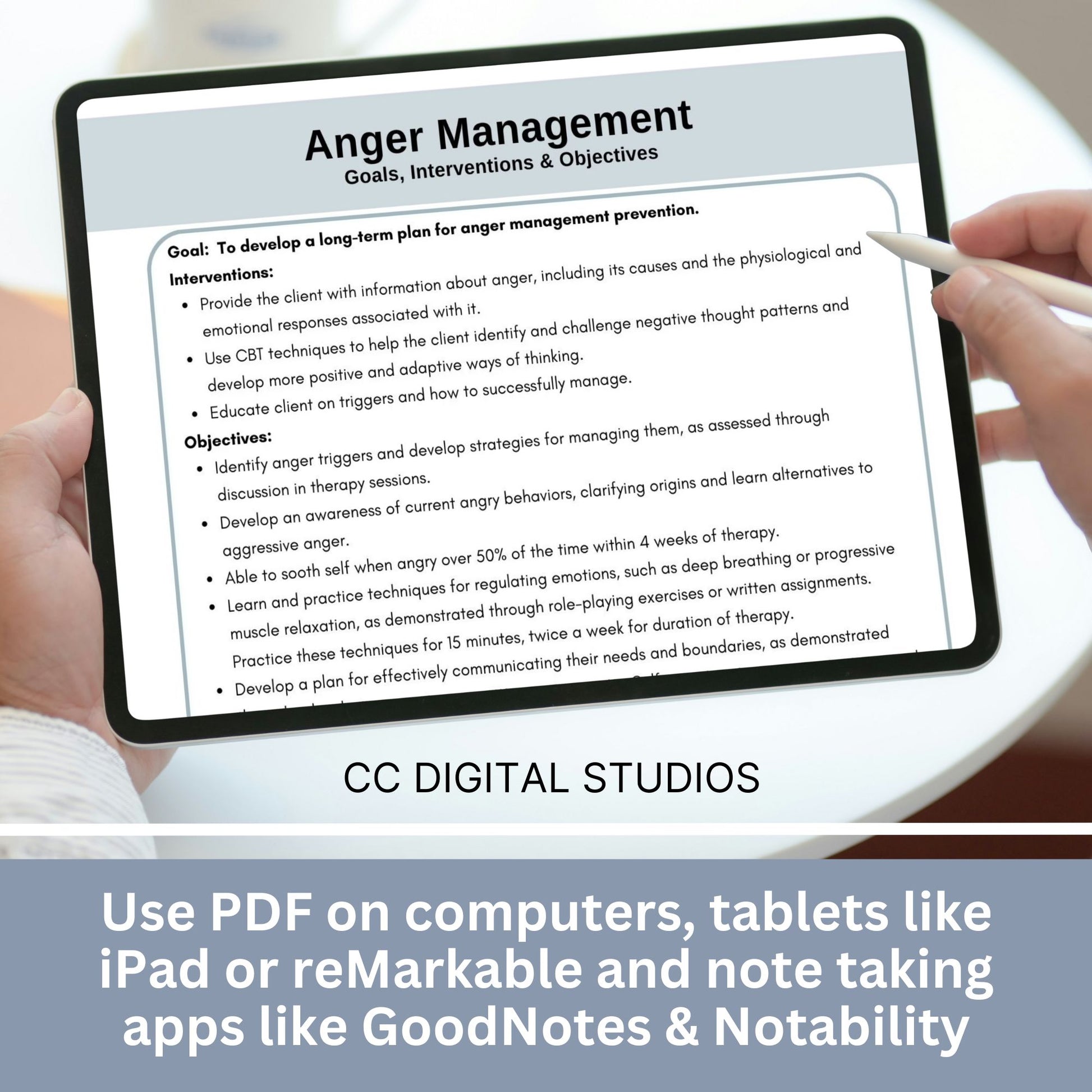 Anger Management Treatment Plan therapy tool. This resource is designed to help therapists create effective treatment plans with goals for therapy, objectives and interventions. Therapy Tool, Psychology Therapy Resource