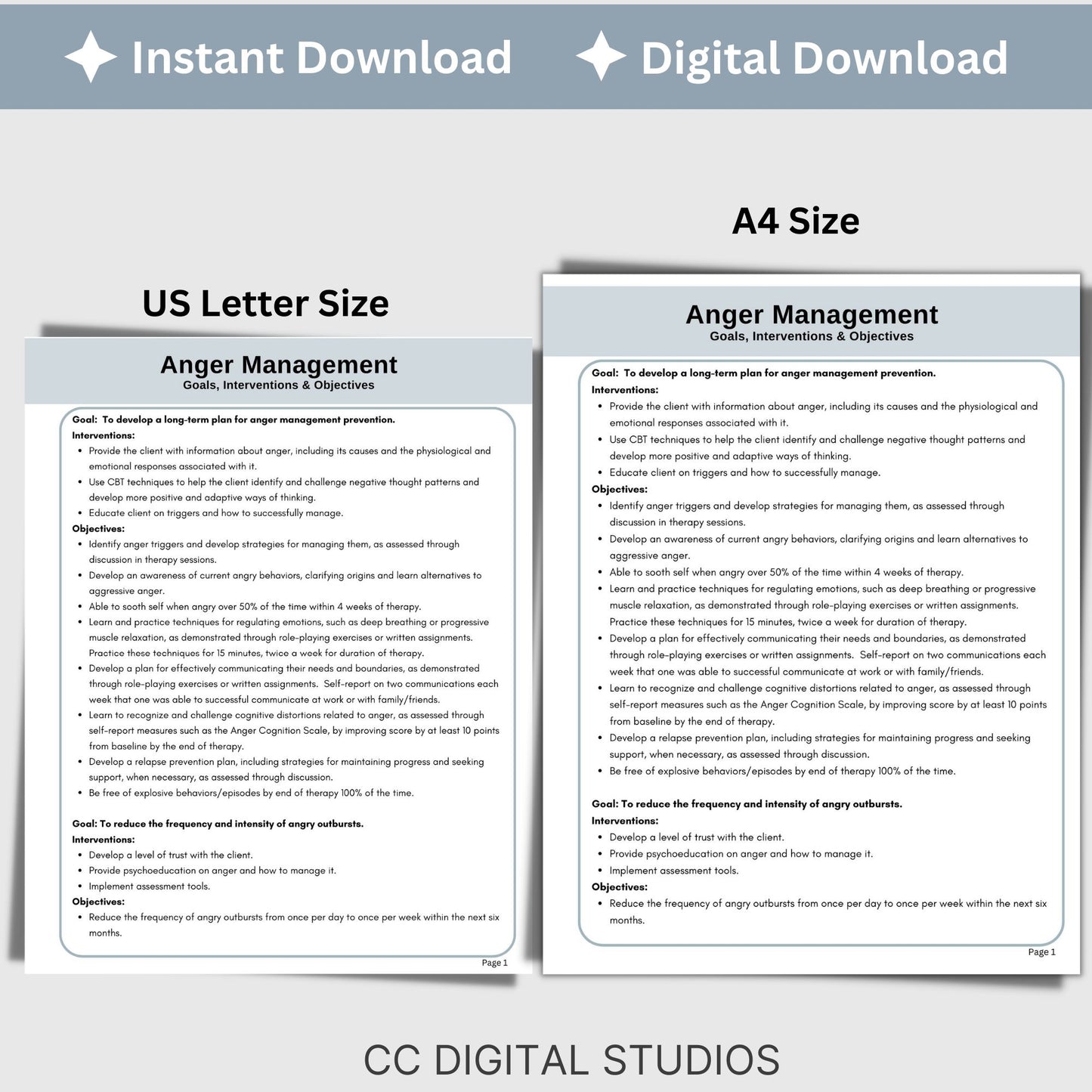 Anger Management Treatment Plan therapy tool. This resource is designed to help therapists create effective treatment plans with goals for therapy, objectives and interventions. Therapy Tool, Psychology Therapy Resource