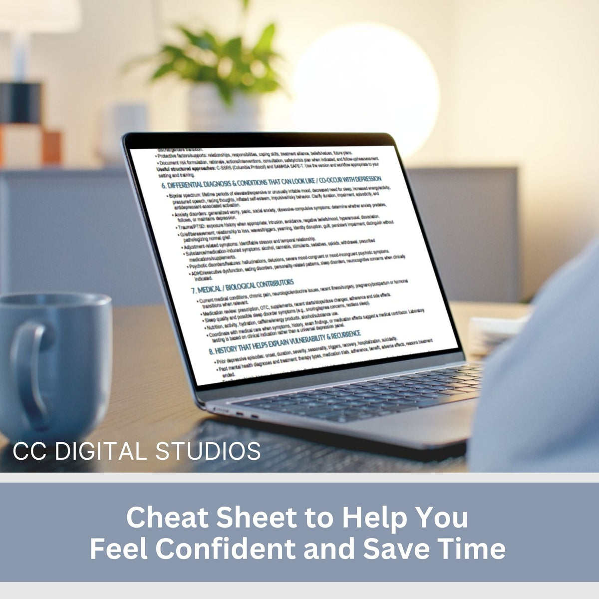 Depression Assessment Cheat Sheet for Mental Health Professionals | Clinician Reference Guide