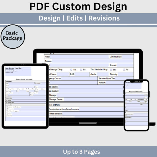 Basic PDF Design Package. Elevate your documents with professional design, edits, and revisions for up to 3 pages. Streamline your paperwork with fillable PDFs