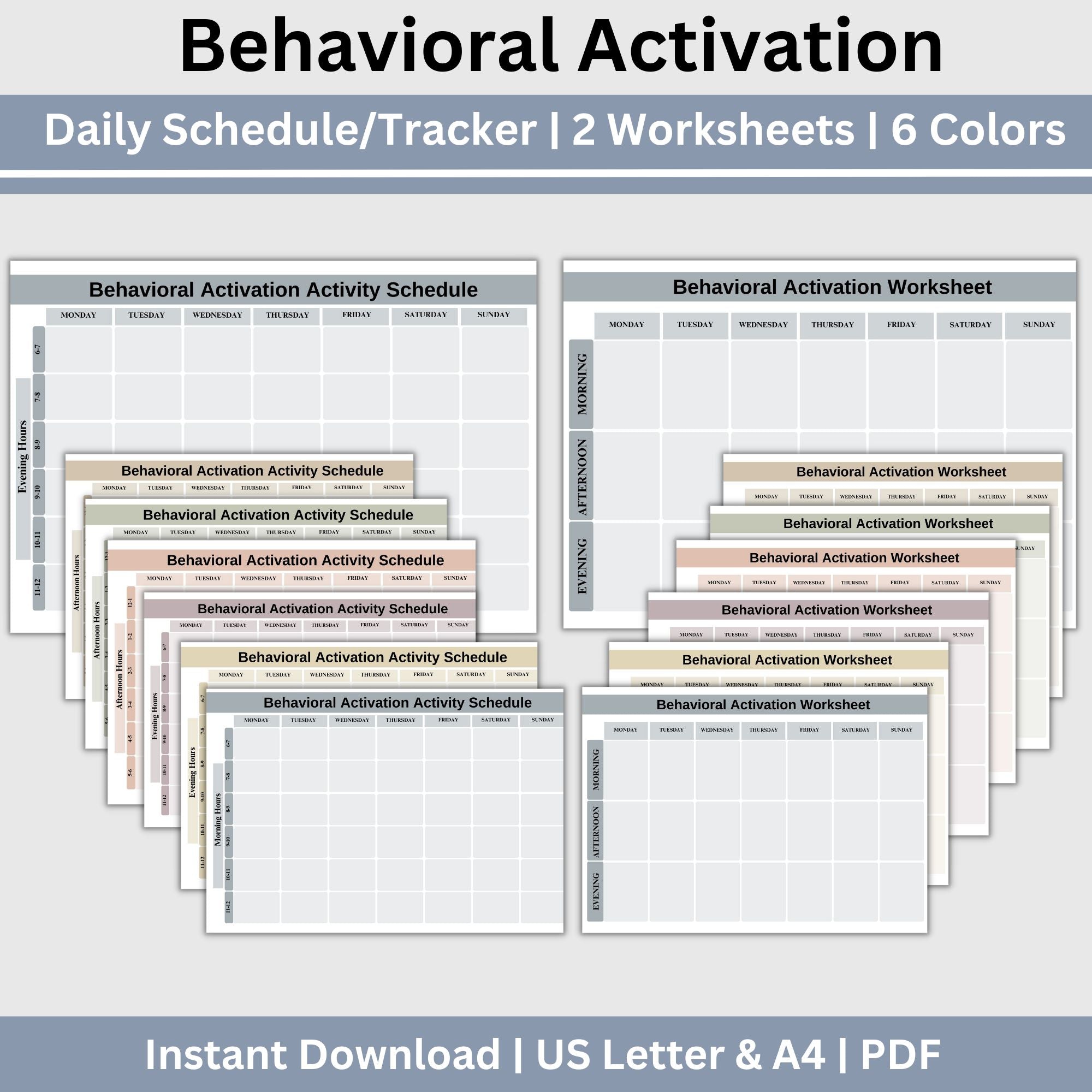 Behavioural Activation Worksheet.pdf CBT Worksheets for Behavioral Activation: Depression & Anxiety Relief ...