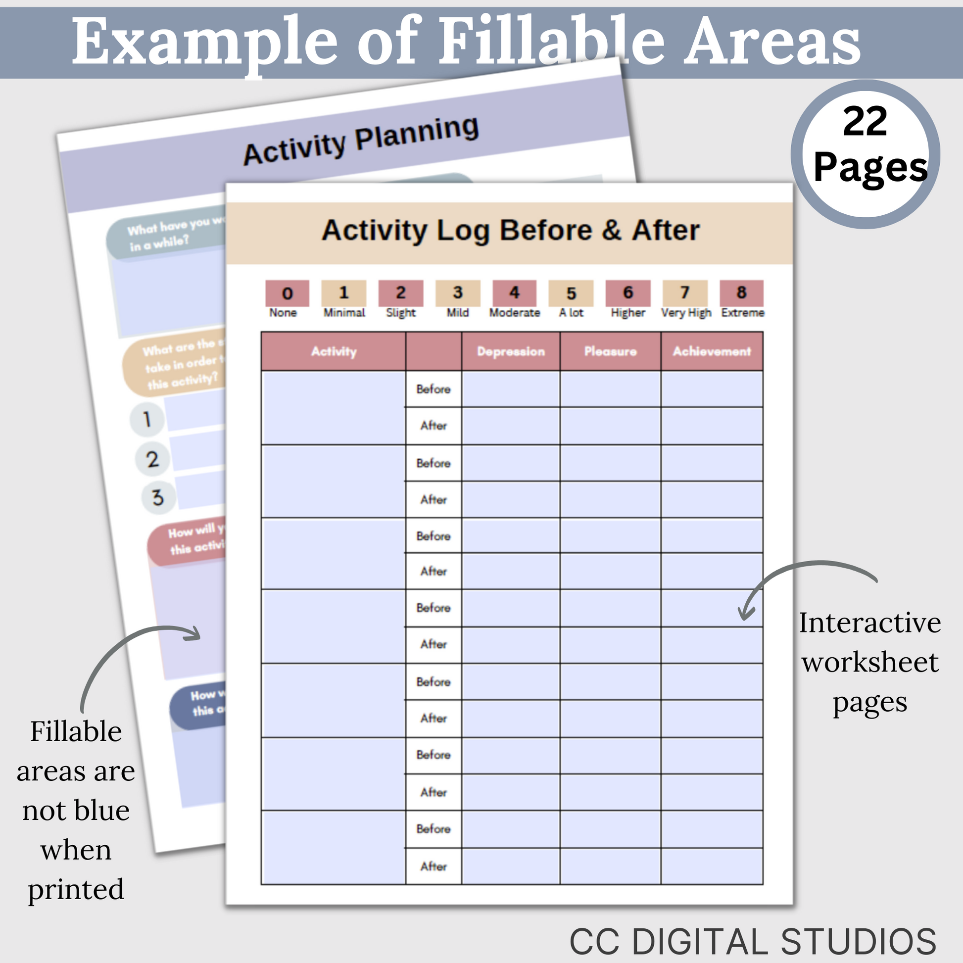 Behavioral Activation CBT Therapy Worksheets, perfect addition to your toolkit of CBT therapy tools! These behavior trackers and CBT worksheets designed to support emotional regulation. CBT therapy tools.