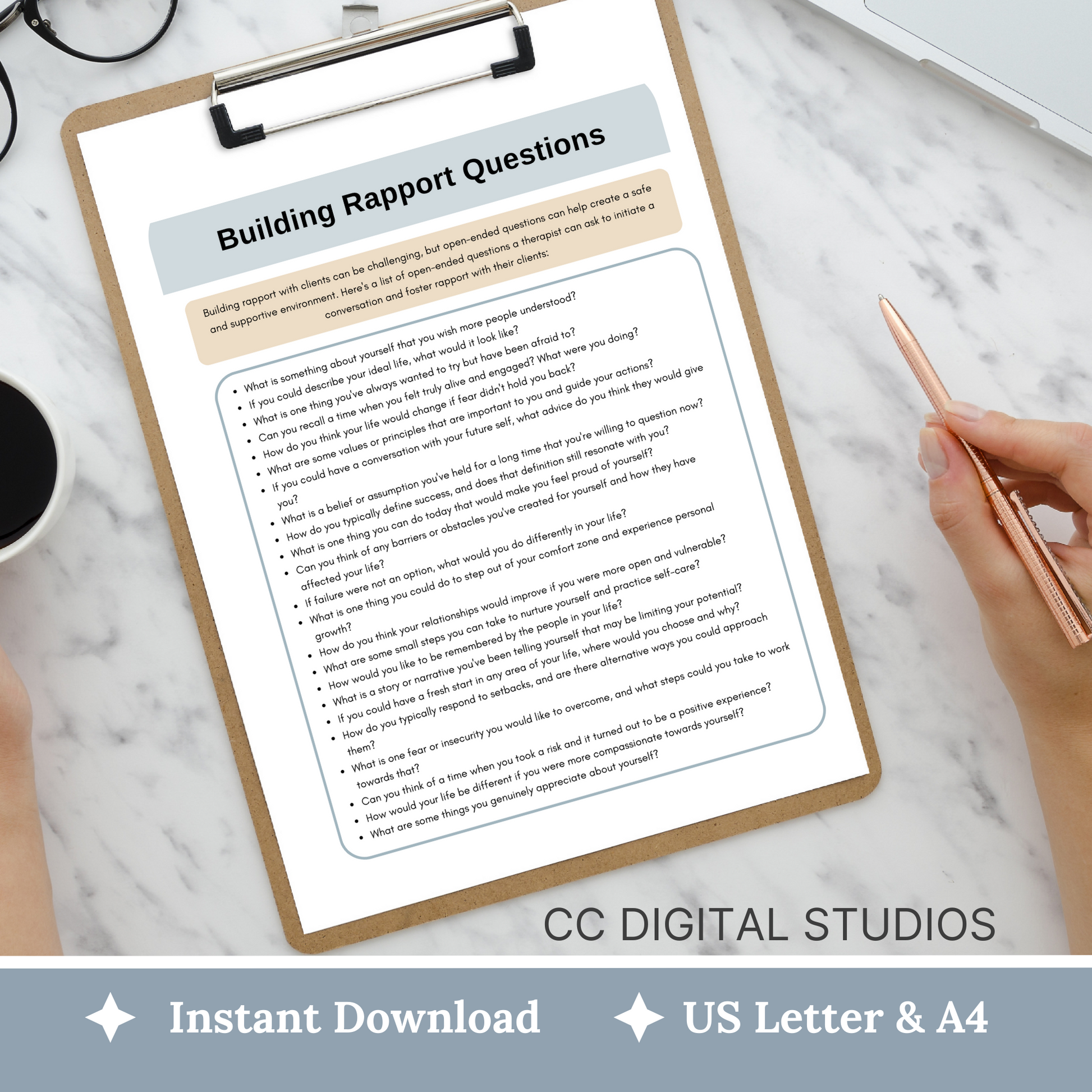 125 thoughtfully curated therapy questions. This therapy cheat sheet is designed to help therapists build rapport effortlessly. A perfect reference sheet for counseling sessions, these conversation starters are powerful therapy tools.