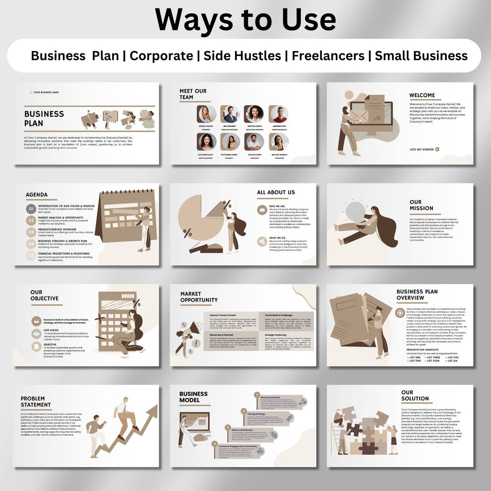 Business Plan Pitch Deck | Editable Canva Template – CCDigitalStudios