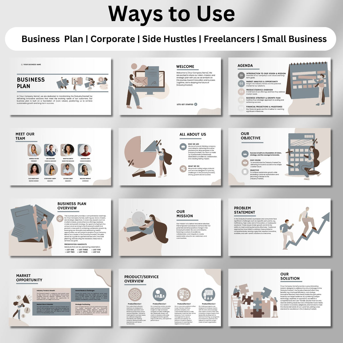 Business Plan Pitch Deck | Editable Canva Template – CCDigitalStudios
