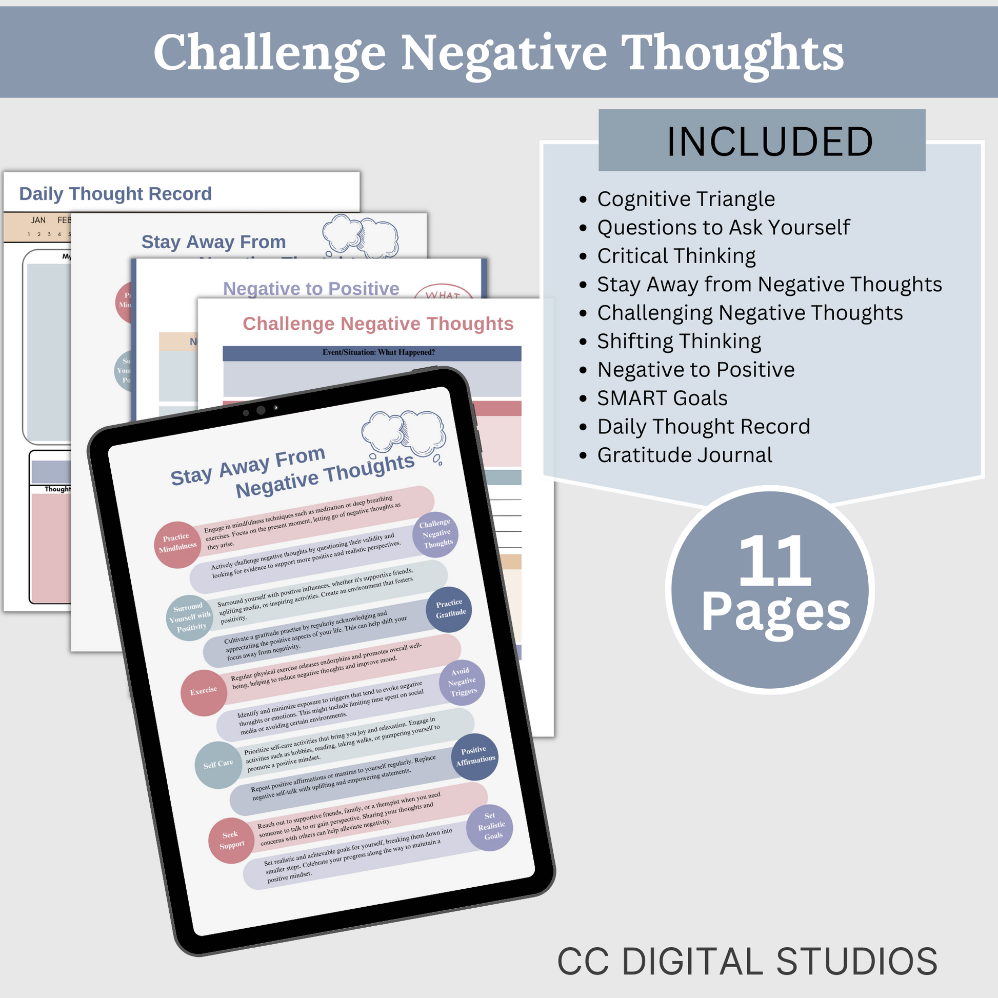 Therapy Bundle CBT worksheets, tailored for  individuals, including clinicians, personal users, teachers, and school counselors. This comprehensive compilation provides a plethora of resources to enhance your mental health and overall well-being.