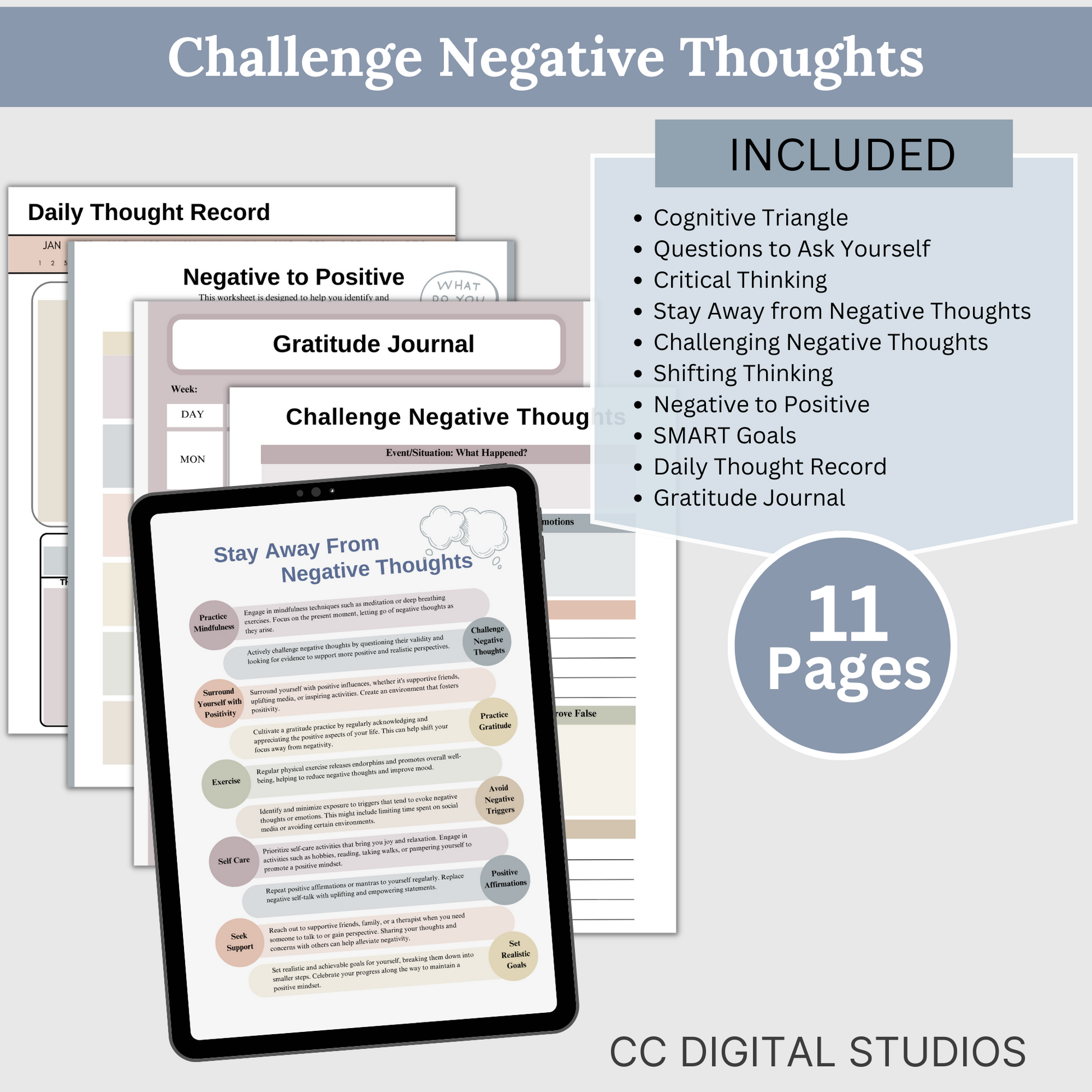 Therapy Bundle CBT worksheets, tailored for  individuals, including clinicians, personal users, teachers, and school counselors. This comprehensive compilation provides a plethora of resources to enhance your mental health and overall well-being.