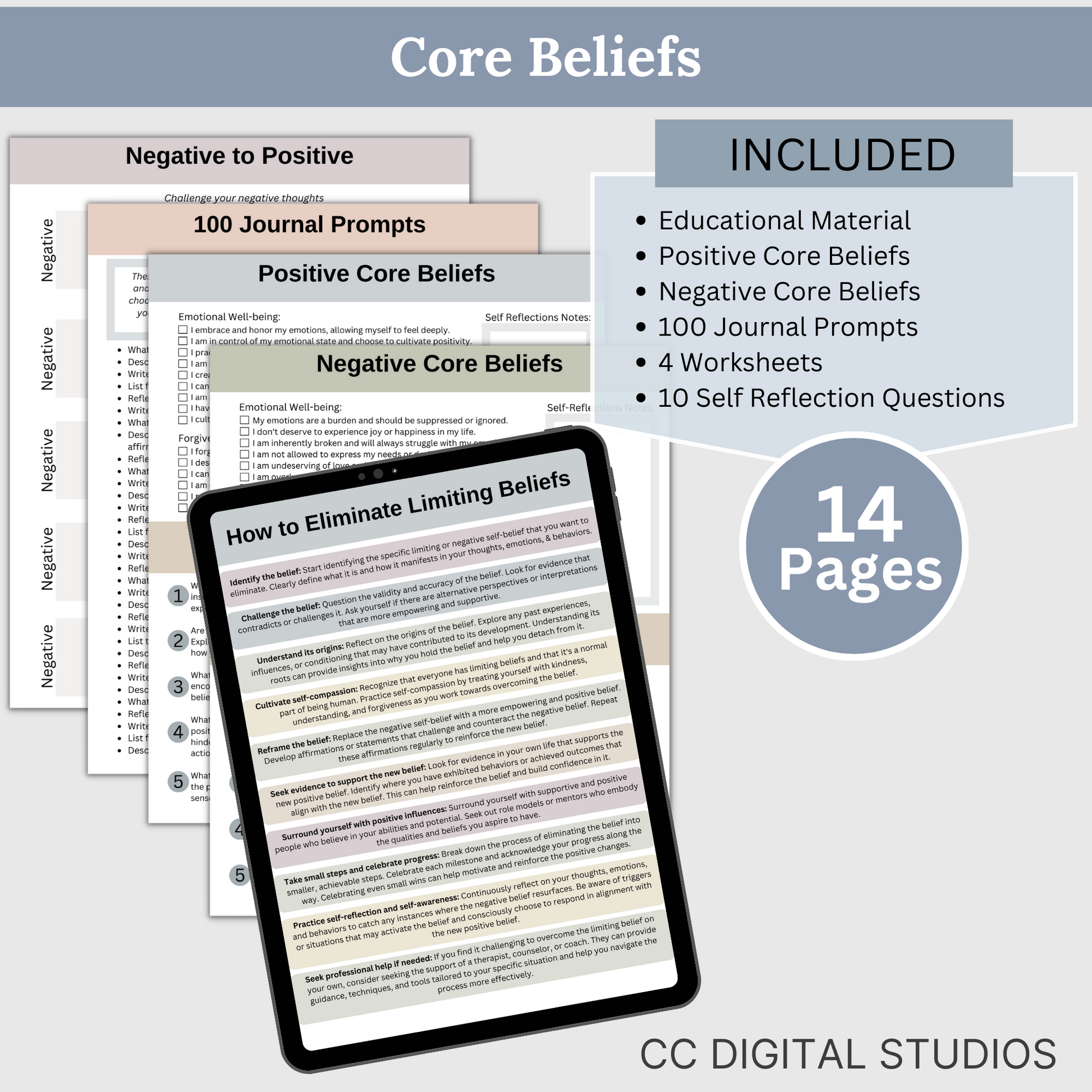 Therapy Bundle CBT worksheets, tailored for  individuals, including clinicians, personal users, teachers, and school counselors. This comprehensive compilation provides a plethora of resources to enhance your mental health and overall well-being.