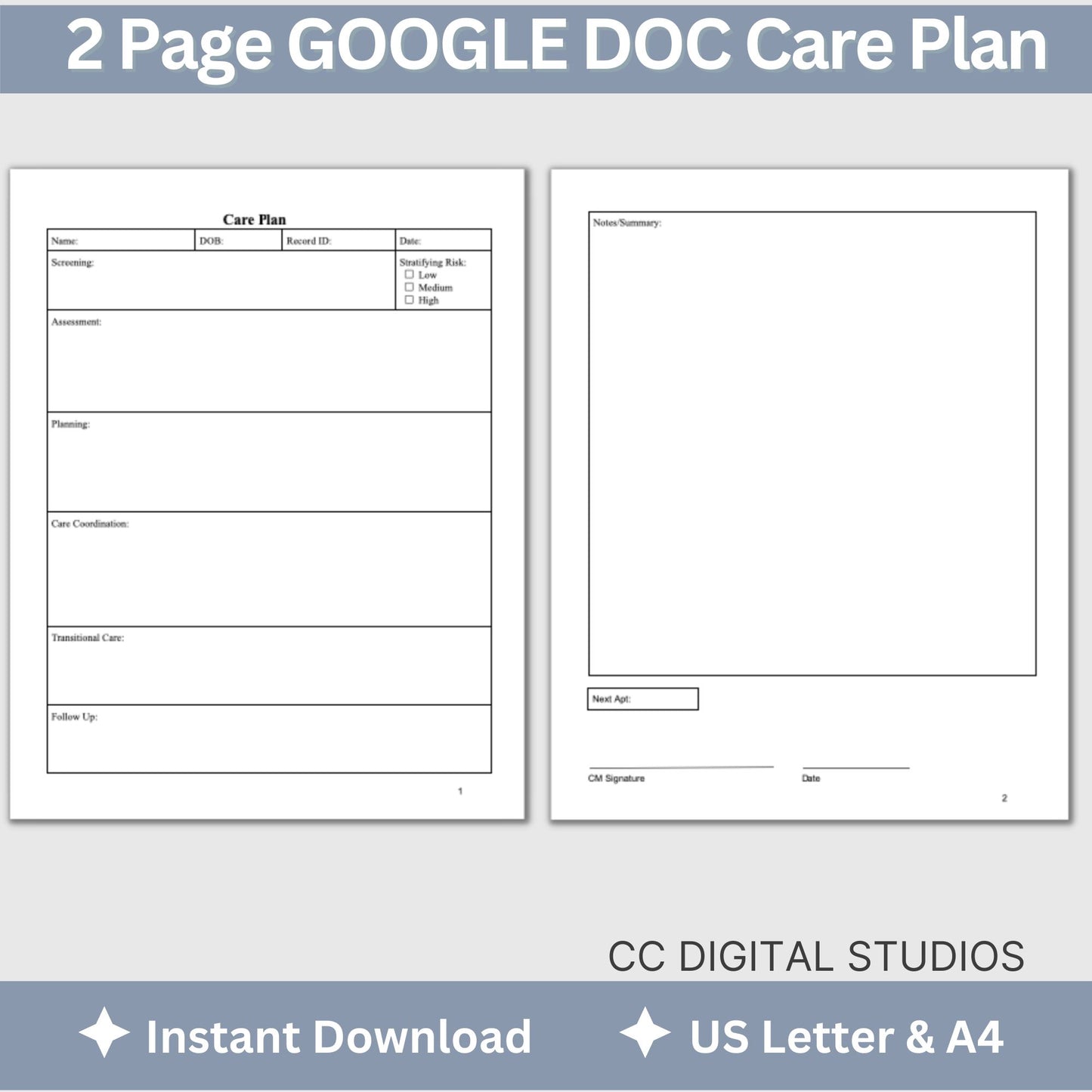 Care Plan template for case managers, school counselors, and social workers, this user-friendly template streamlines the process of recording care plans effortlessly. School social worker, psychotherapy, therapy resource.