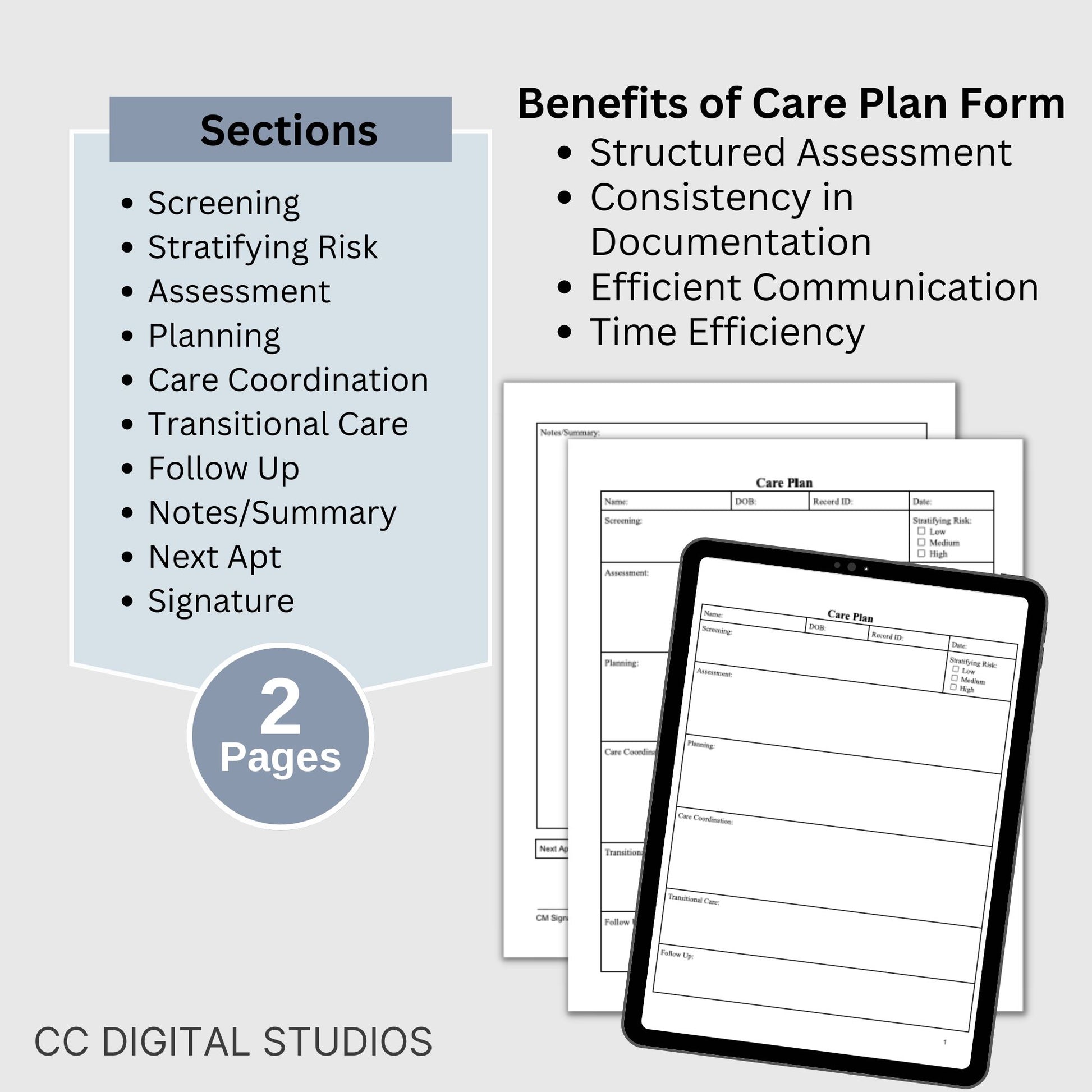 Care Plan template for case managers, school counselors, and social workers, this user-friendly template streamlines the process of recording care plans effortlessly. School social worker, psychotherapy, therapy resource.