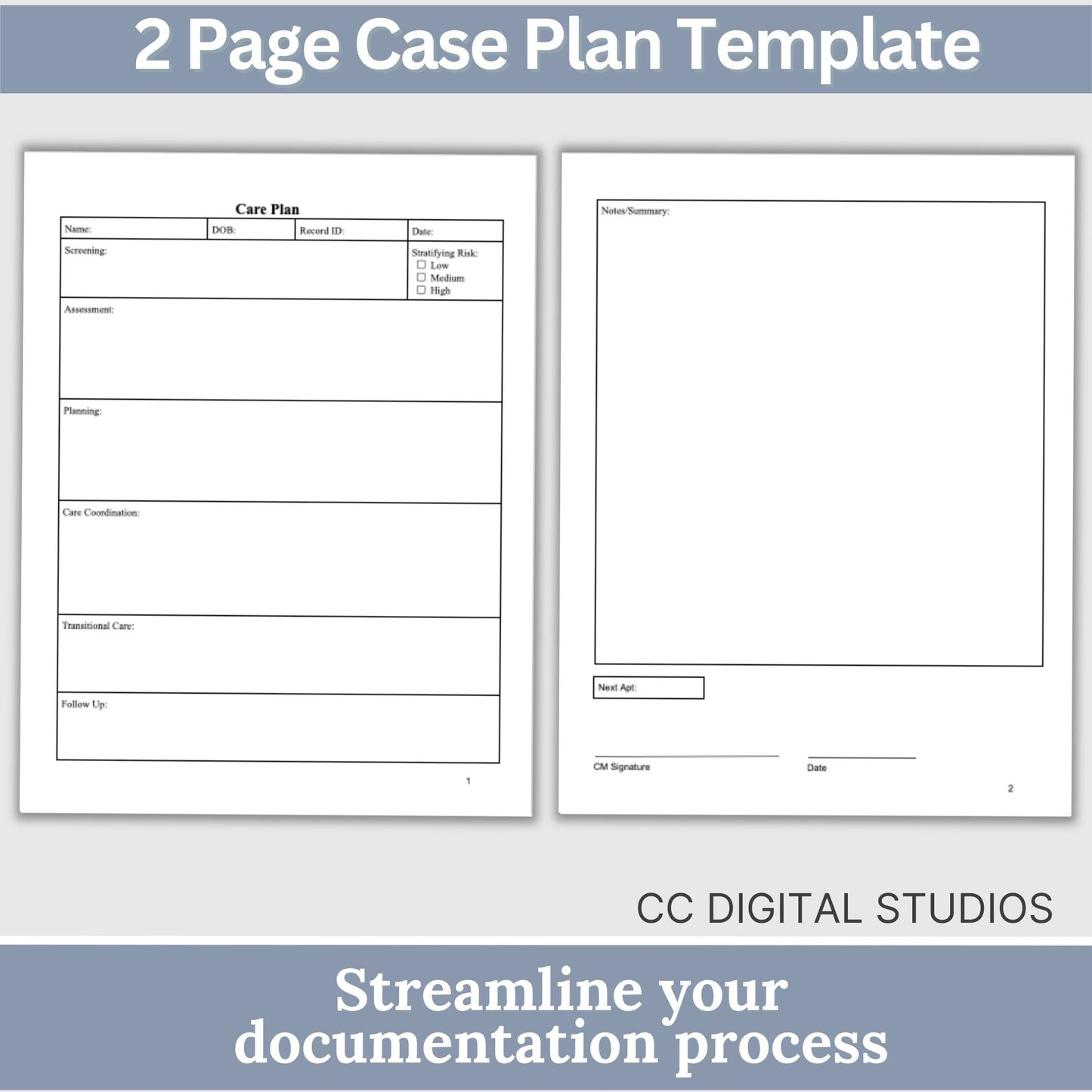 Care Plan Template, Case Manager, Social Worker, Therapy Resource, School Counselors Therapy Notes Case Manager, Case Management