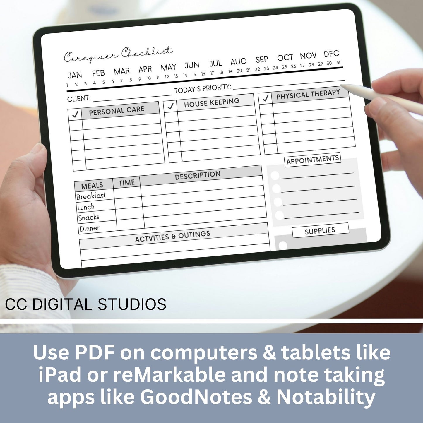 Caregiver Home Care Visit Checklist - Fillable PDF