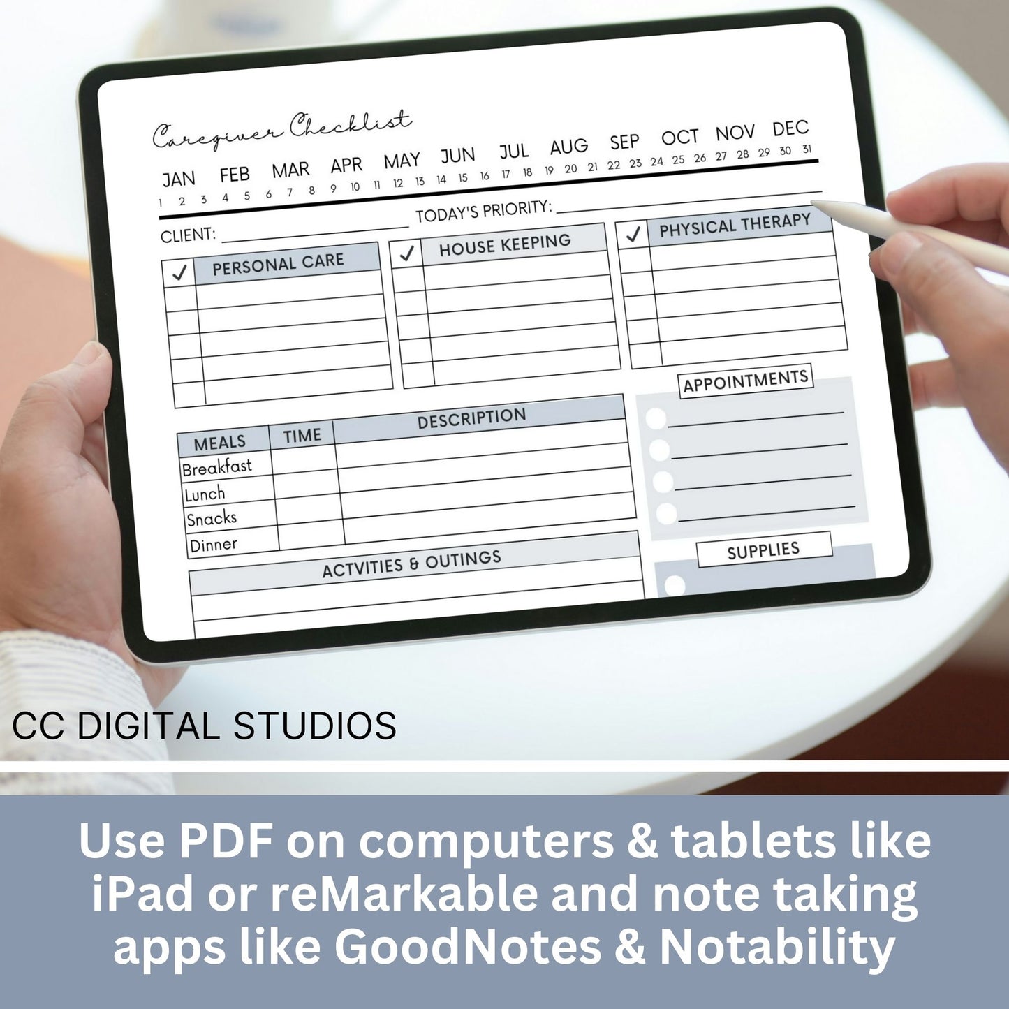 Caregiver Home Care Visit Checklist - Fillable PDF