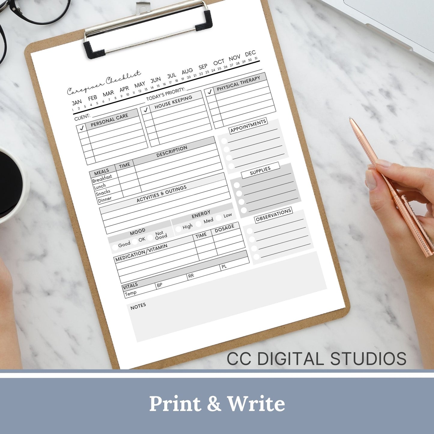 Caregiver Home Care Visit Checklist - Fillable PDF