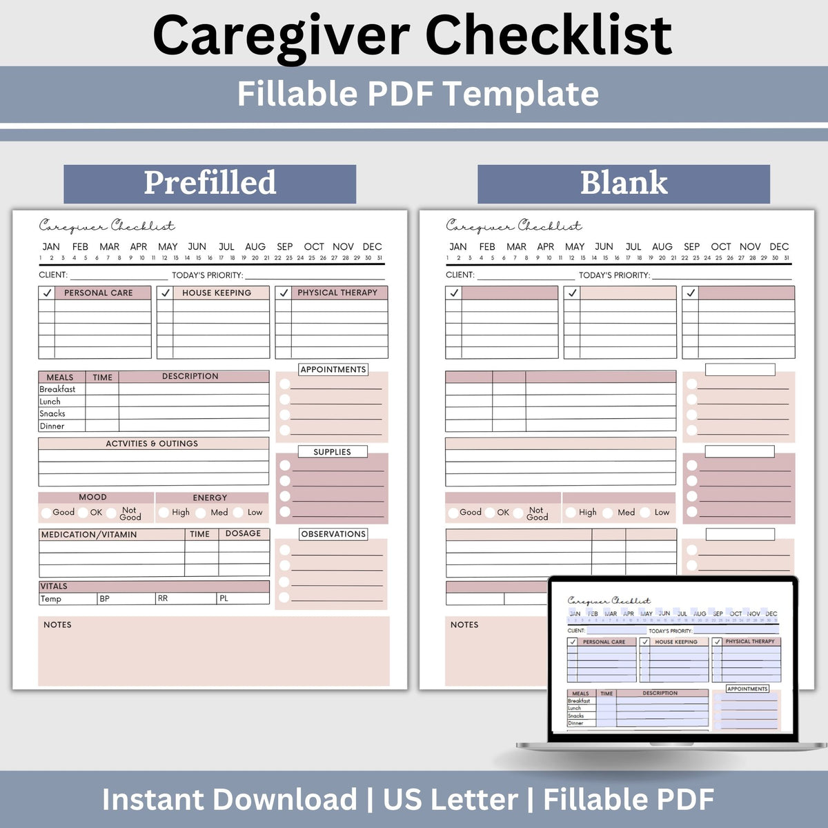 Home Visiting Checklist.pdf Caregiver Home Care Visit Checklist - Fillable PDF – CCDigitalStudios