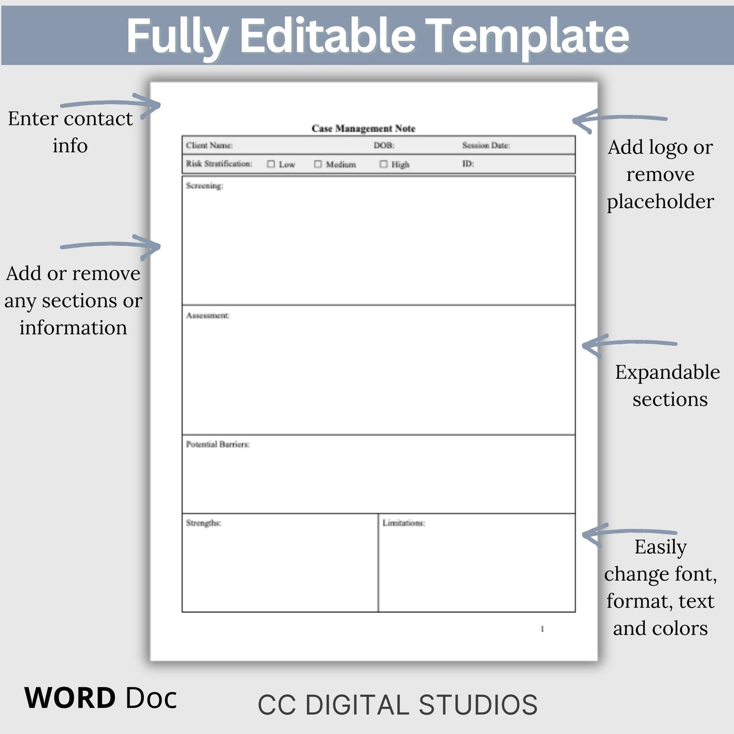 Case Manager Notes Template. Perfect for social workers, nurse case managers, and school social workers, this digital download streamlines your therapy notes and progress tracking.  Counseling notes, therapy tools