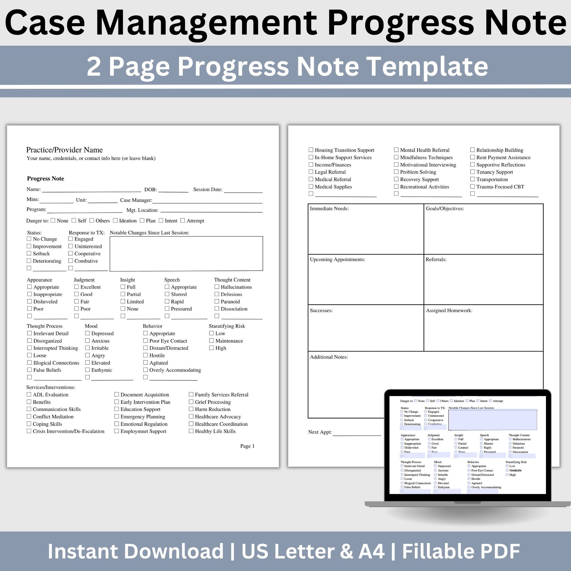 Case Management Notes, Progress Notes, Social Worker, Therapy Resource ...