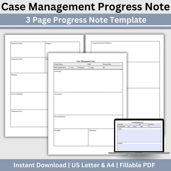Social Worker Case Management Progress Note Template – CCDigitalStudios