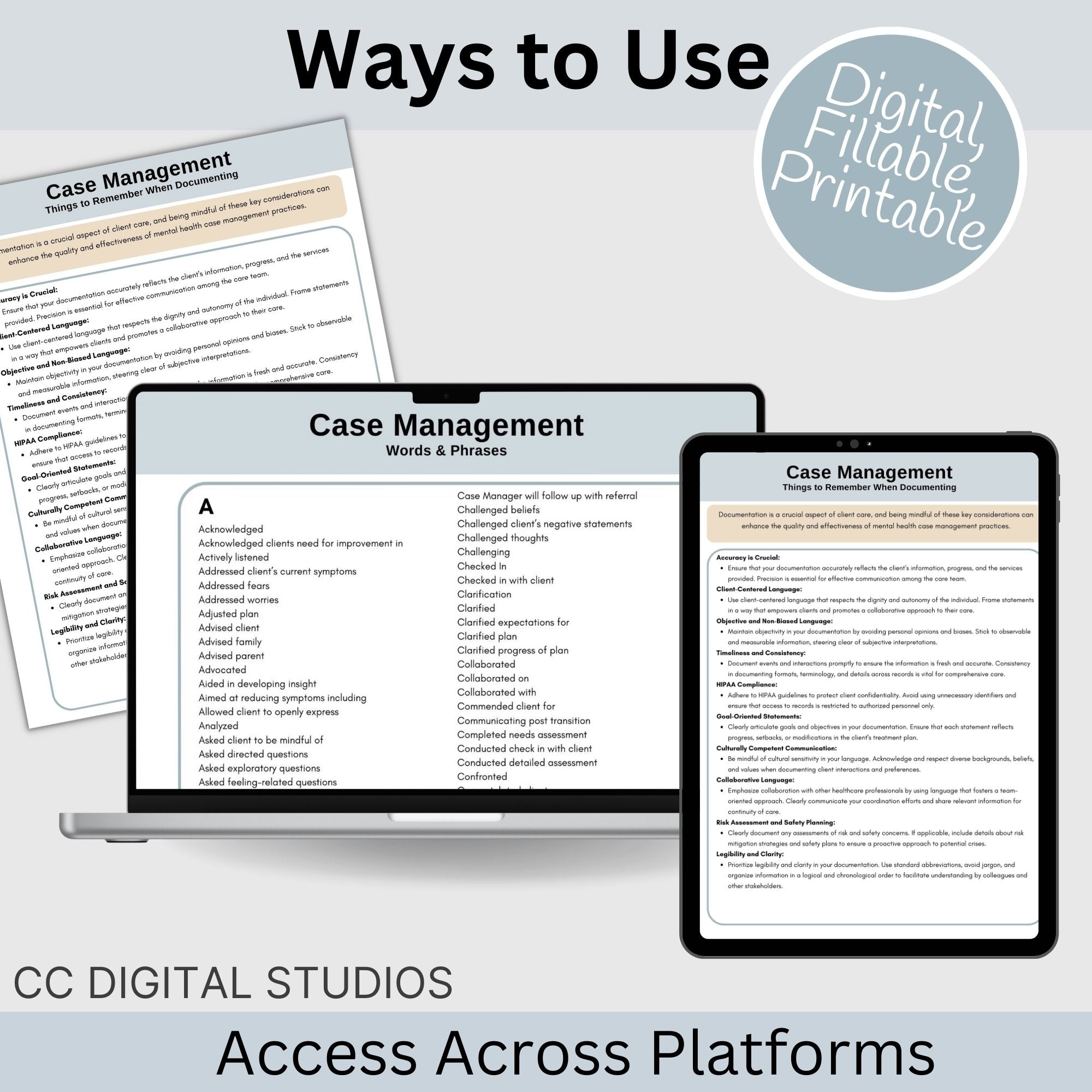 Case Management Notes Cheat Sheets: Streamline Documentation Effortles ...