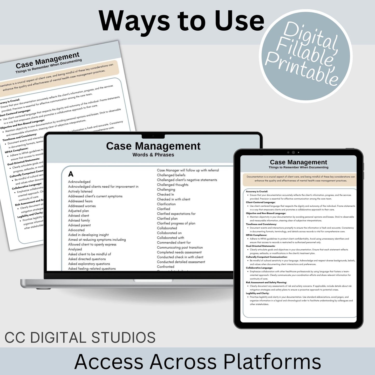 Case Management Cheat Sheets. Progress notes quicker to complete with words and phrases that can be copied and pasted right into case manager notes. Reference sheet perfect for school social worker, school counselor, therapist, students and more.