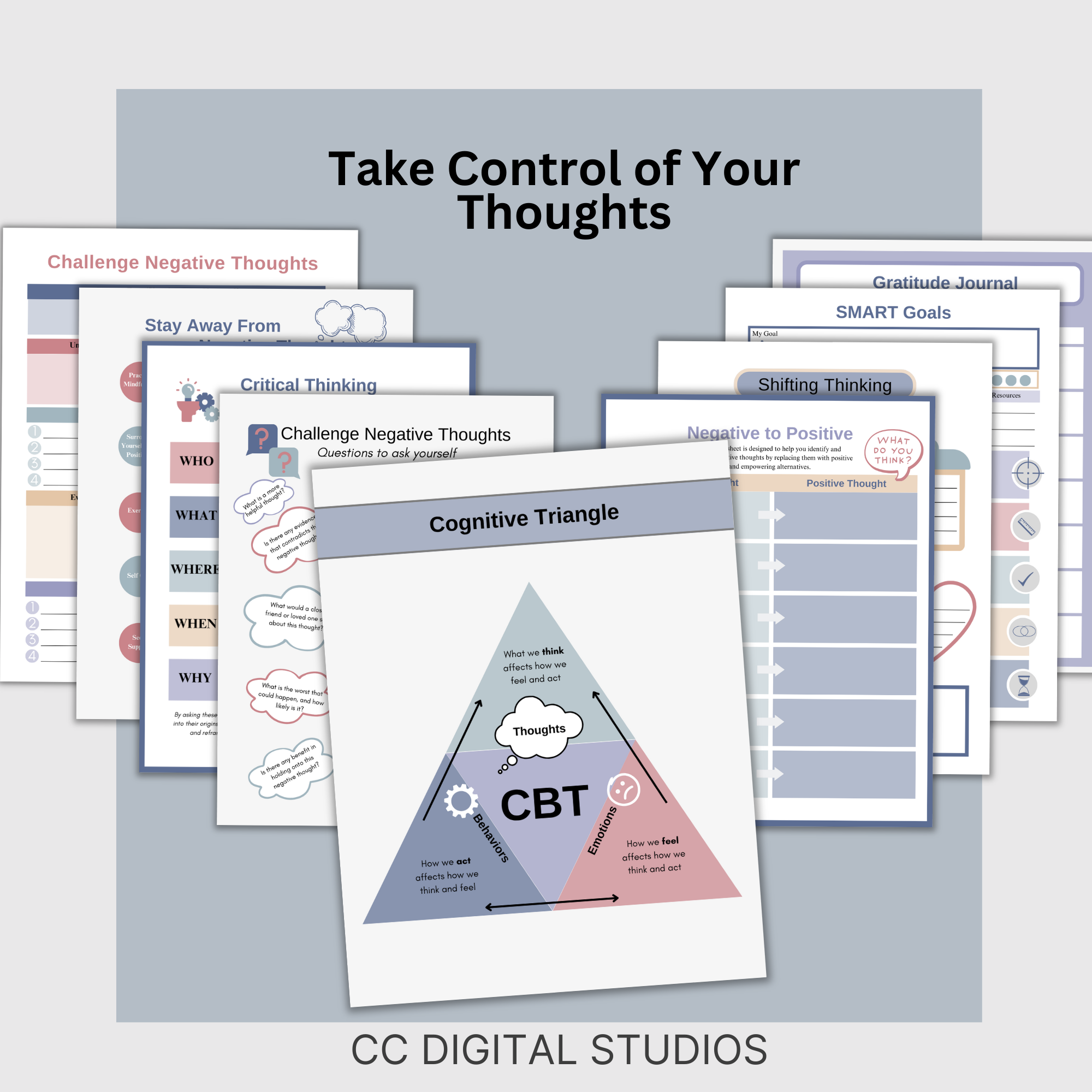 Negative Thoughts Worksheet.pdf CBT Therapy Worksheets: Tackle Negative Thoughts & Cognitive Distortio ...