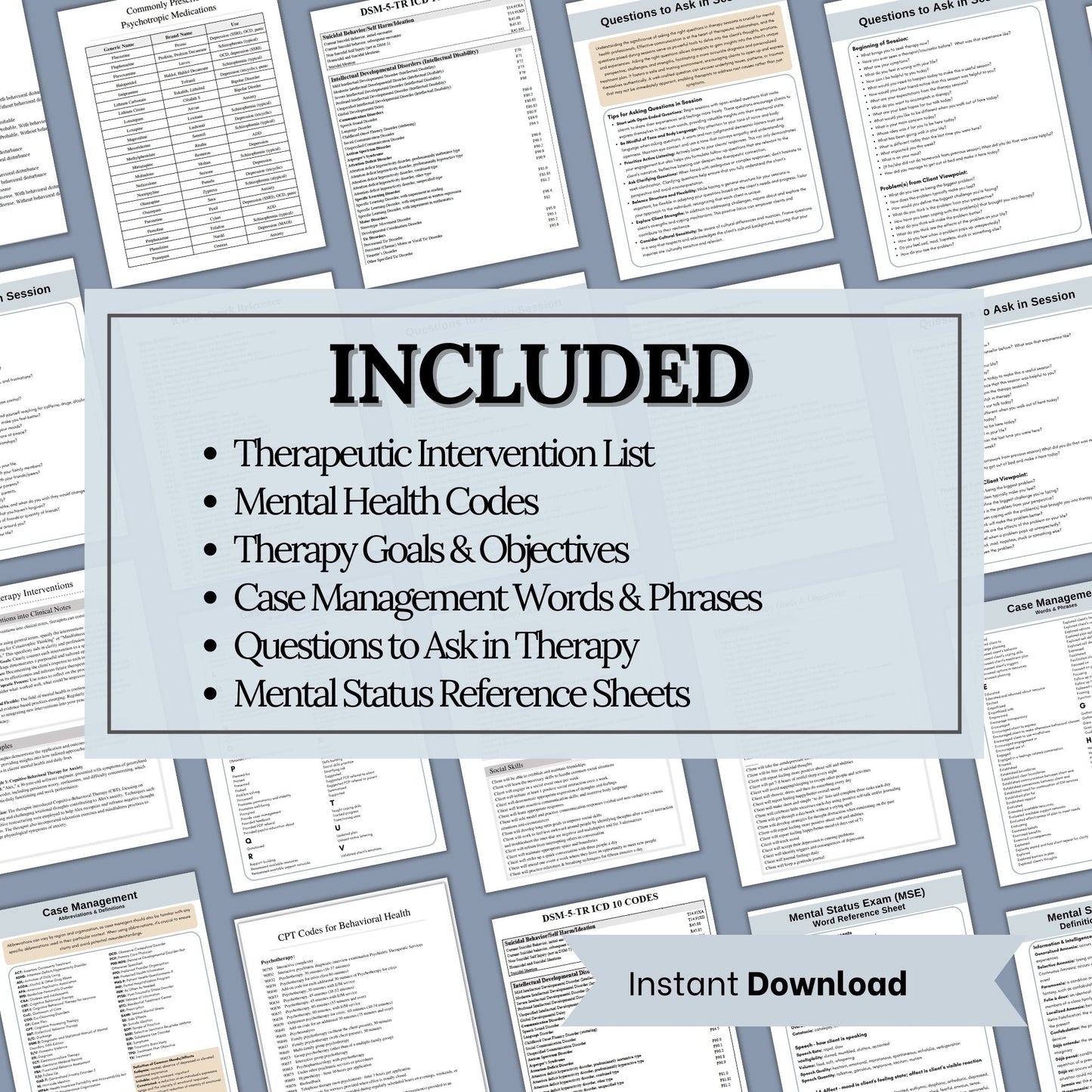 SAVE 20% with our mental health therapy cheat sheets bundle!  Shops best seller therapy tools to help you feel prepared for your sessions.  Have the tools in place to make your documentation easier!