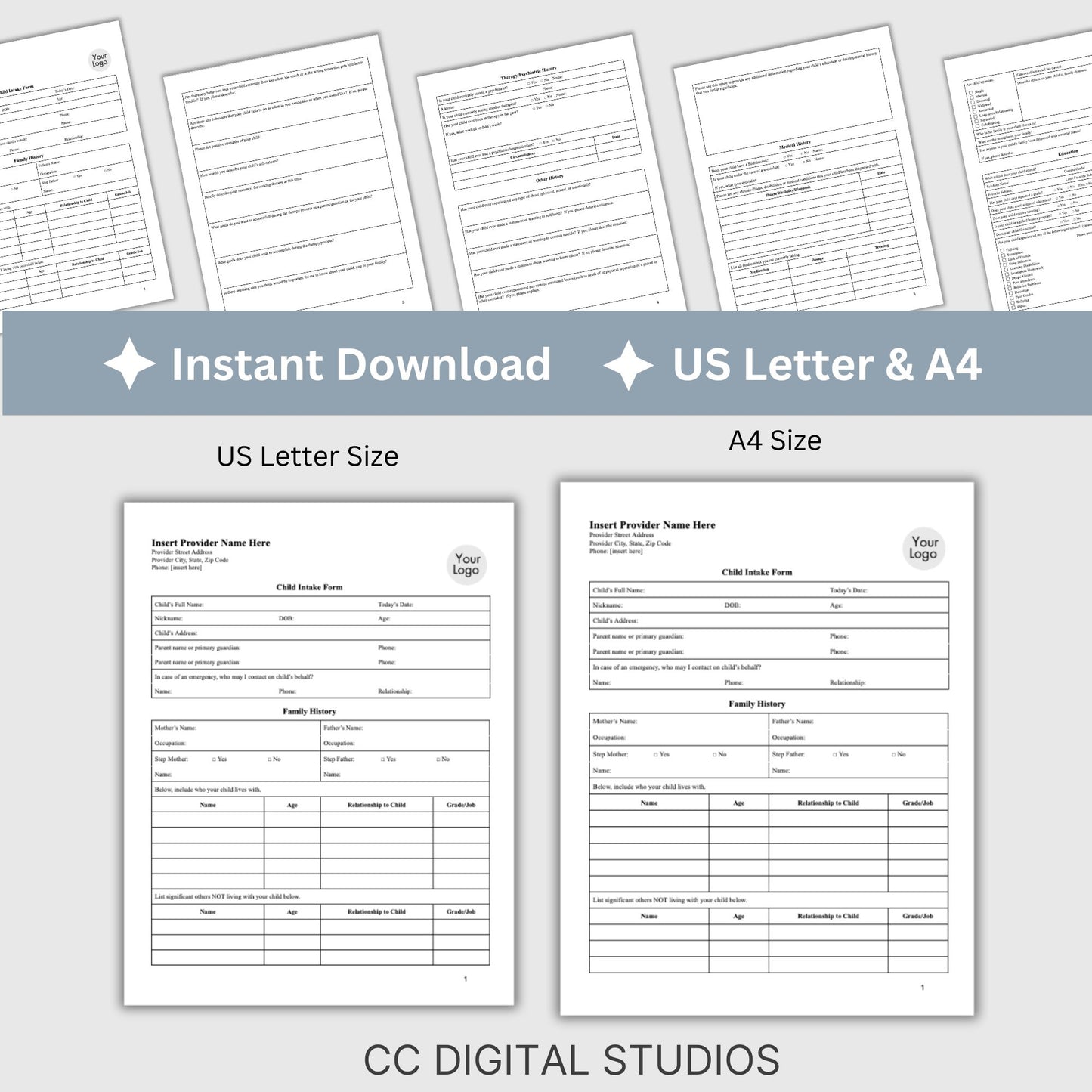 Child Intake Form: Simplify Your Therapy Sessions Fillable PDF