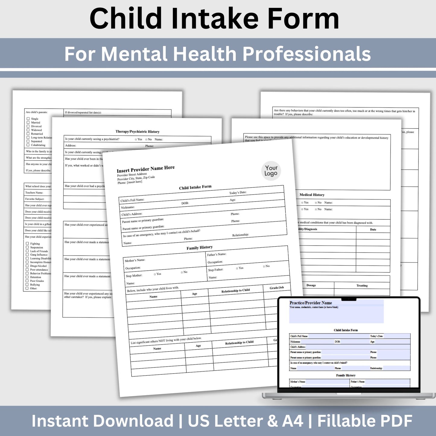 Child Intake Form: Simplify Your Therapy Sessions Fillable PDF