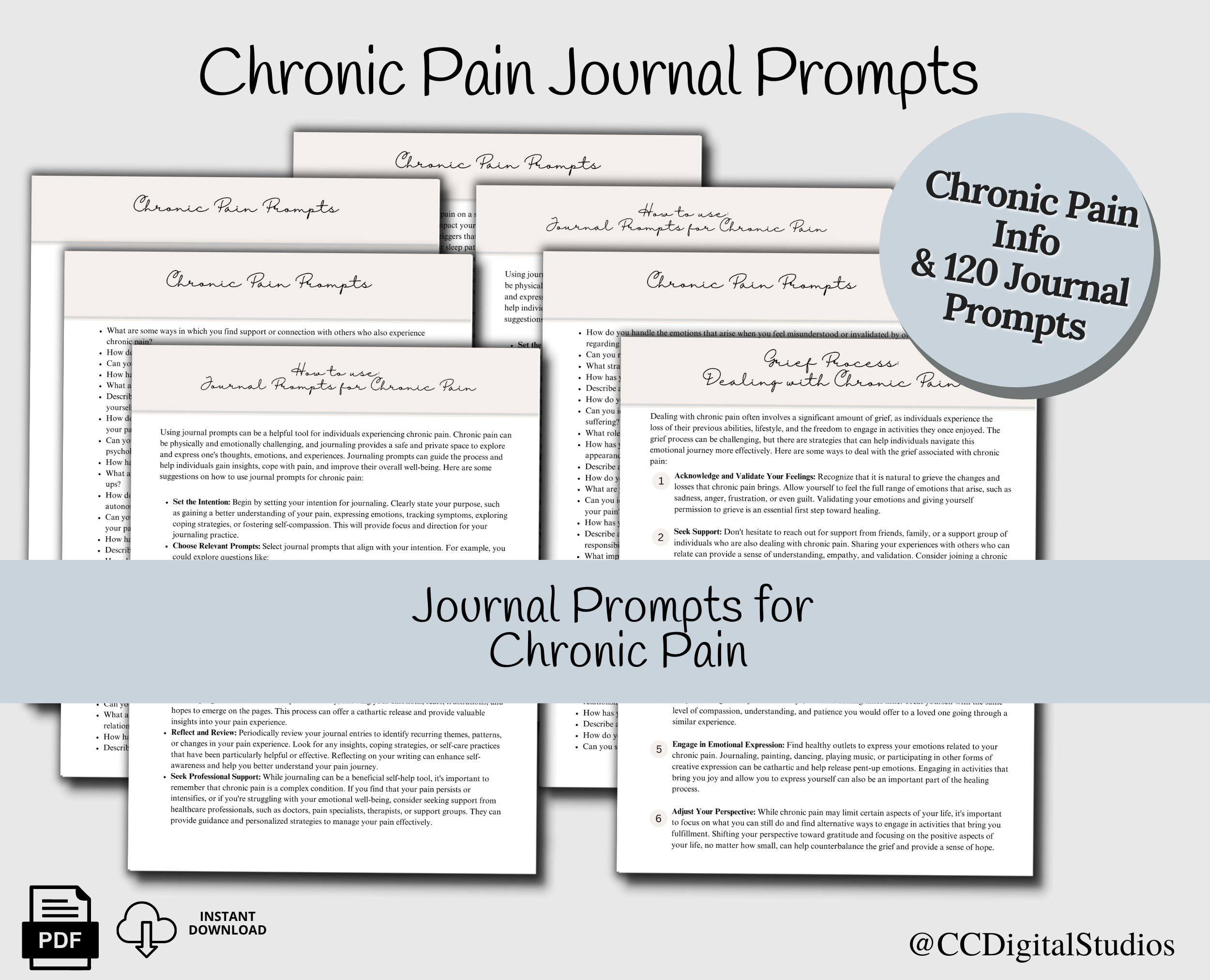 Chronic Pain Journal Prompts - CCDigitalStudios - Chronic Pain Journal Articles
